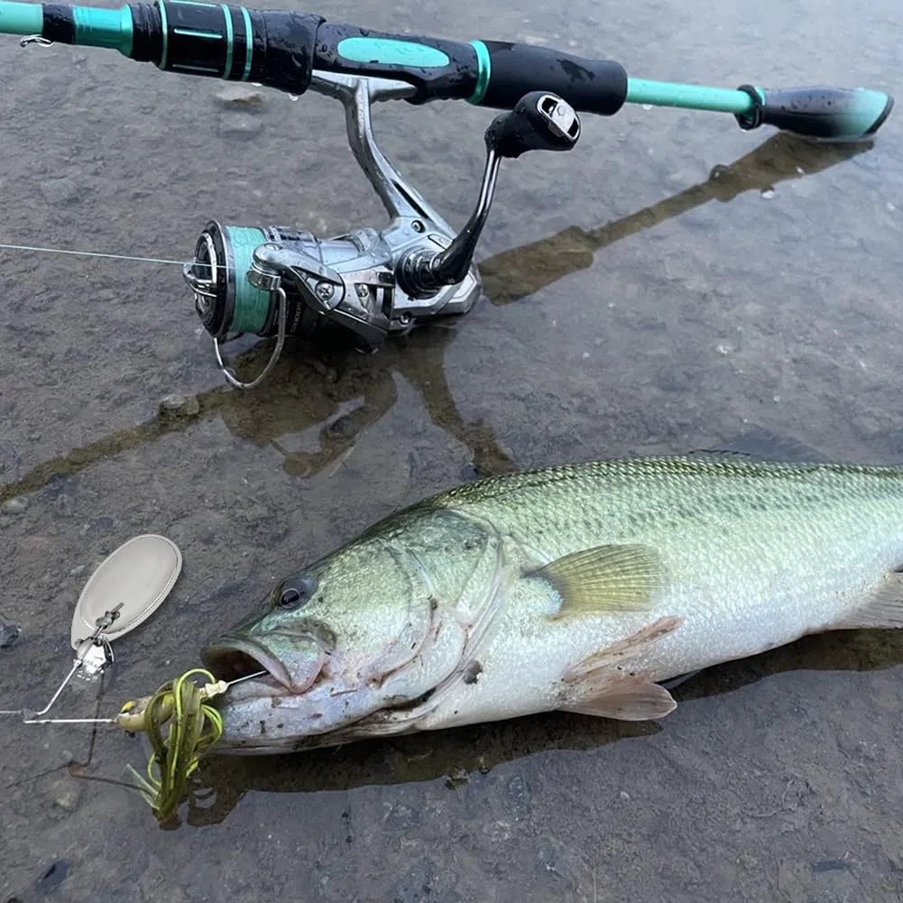 SUPERFINDINGS 60 Pezzi 5 Misure Lame Girevoli Platino Spin Blades Cucchiai Lame Lame Colorado Accessori per Esche Dure Spinner Baits Cucchiai Montature per La Realizzazione