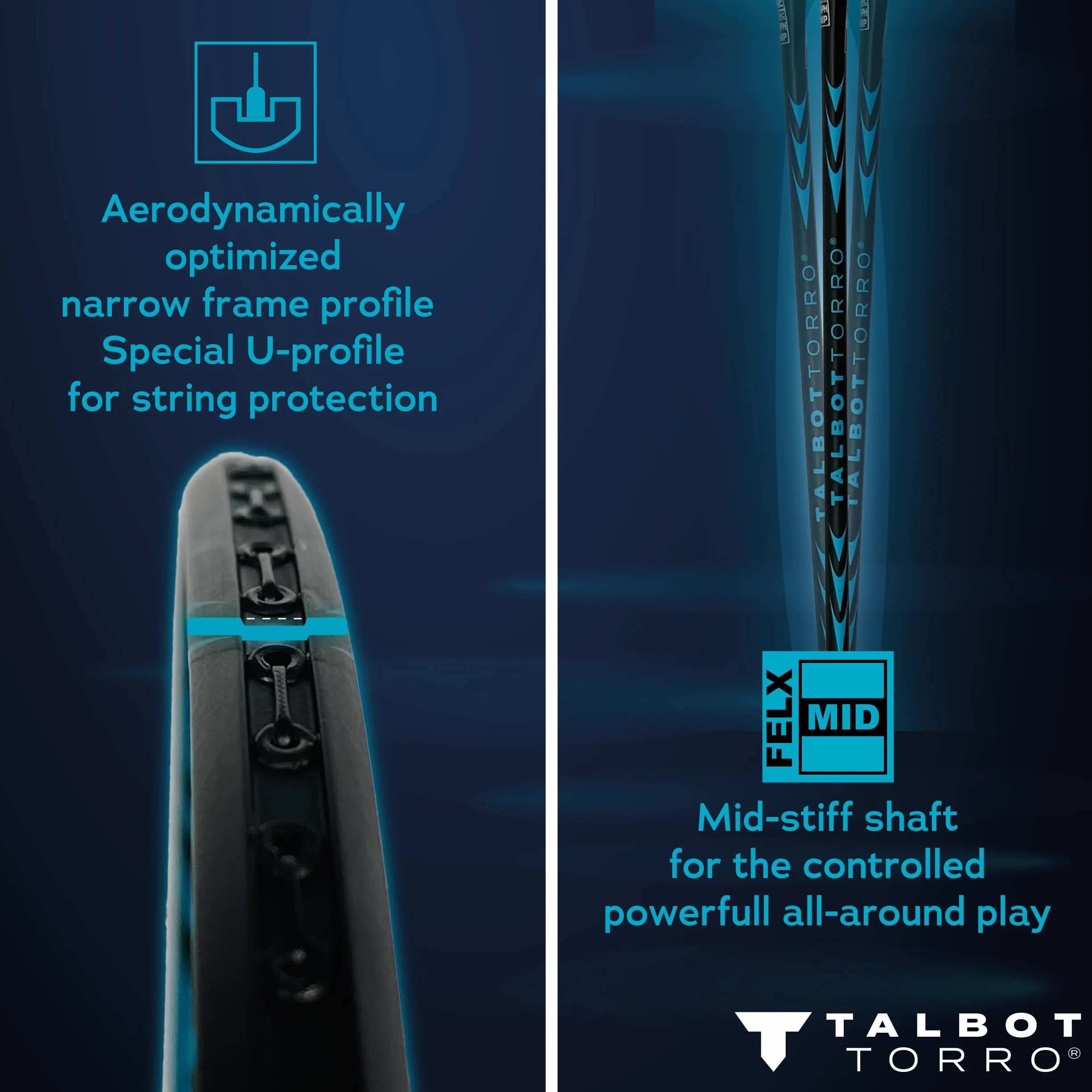 Set da Badminton Professionale Talbot-Torro | Racchette in Grafite Ultraleggere, Volani in Nylon e Custodia Imbottita per il Trasporto | Ideale per Giocatori Ambiziosi