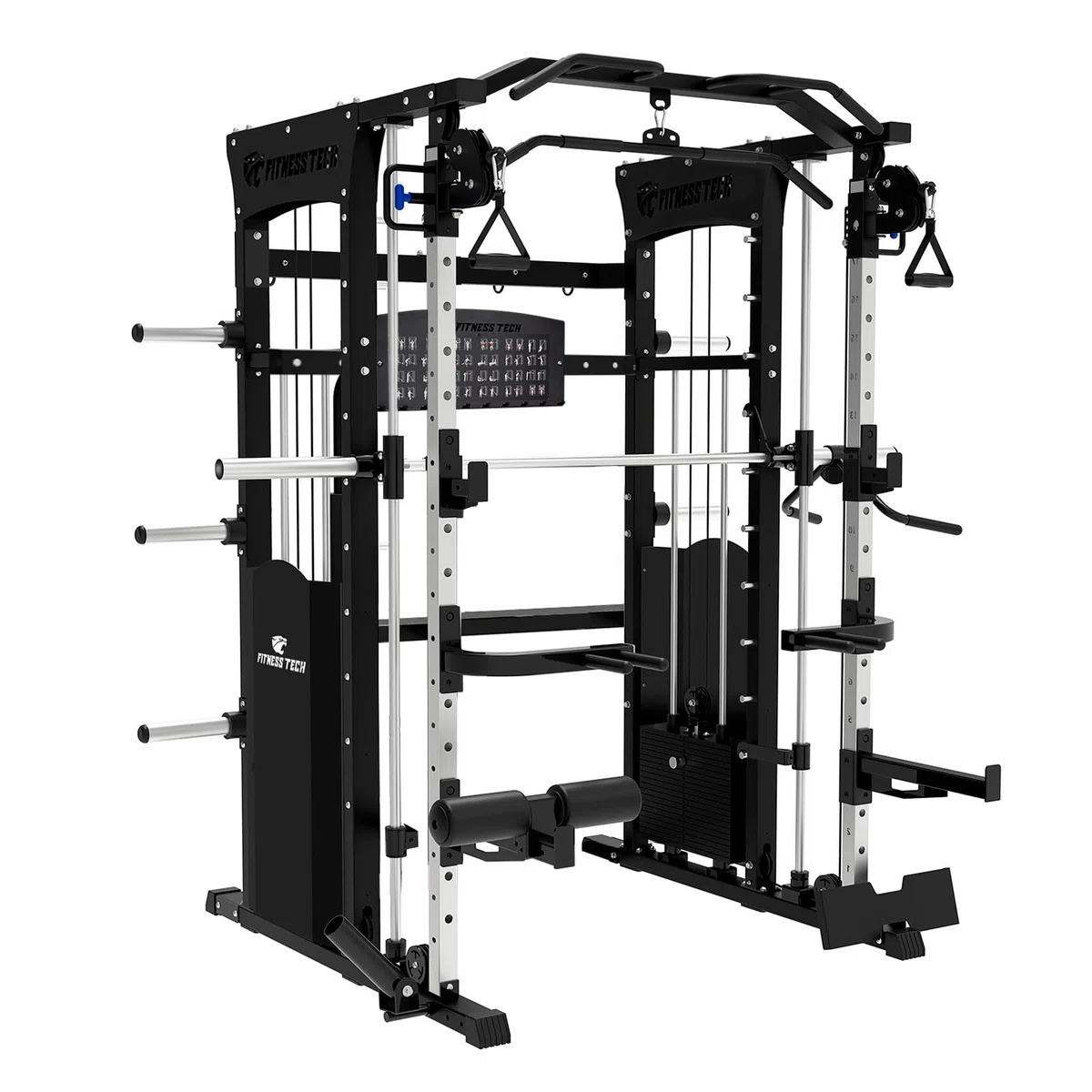 Multistazione Palestra Semiprofessionale F20 Home Gym 200 kg | Smith Machine Multipower con Pulegge 2:1, Lat Machine, Pesi Integrati e Struttura Rinforzata