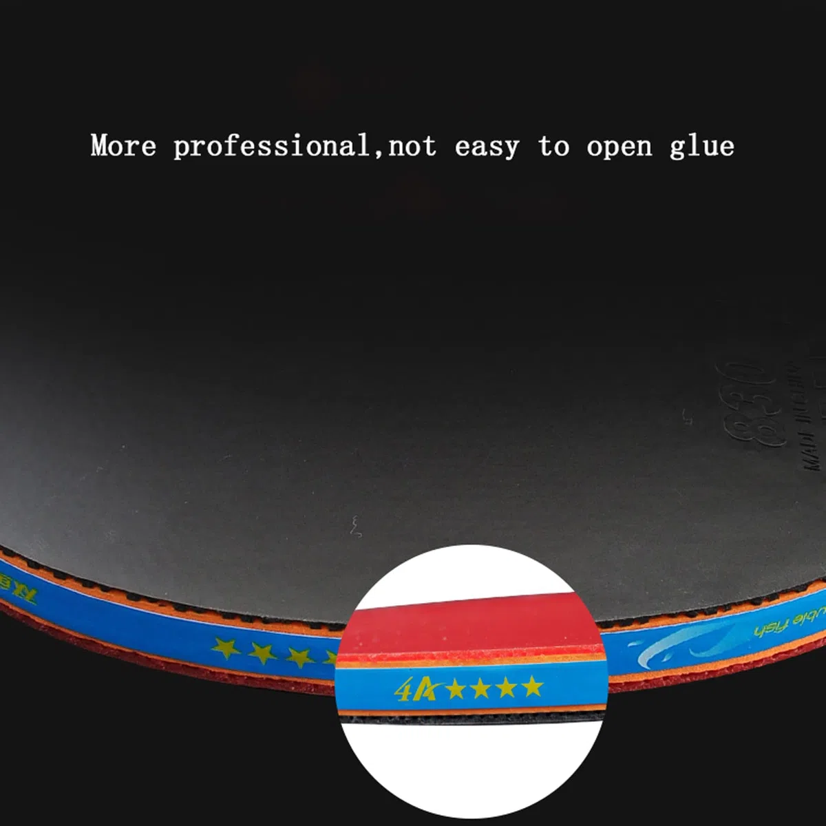 Racchetta da ping pong 4 stelle, 7 strati di legno puro, set(Penhold Grip)