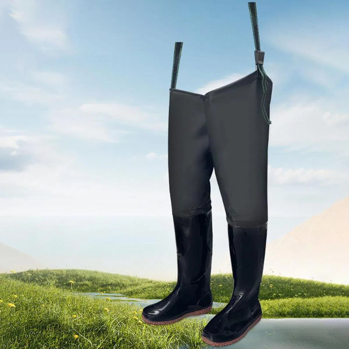 Waders Da Pesca con Stivali, Pantaloni Impermeabili, Suola Antiscivolo, Materiale in PVC Rinforzato, Adatti per La Pesca Fluviale E per Lavori Agricol, 42