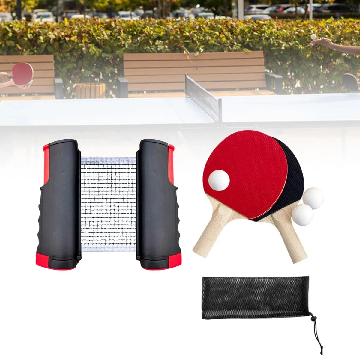 7 Pezzi Racchette da Pong Set Completo Accessori Tavolo Net Retrattile Palline Ergonomiche Manico Antiscivolo Forniture Sportive Adatto per