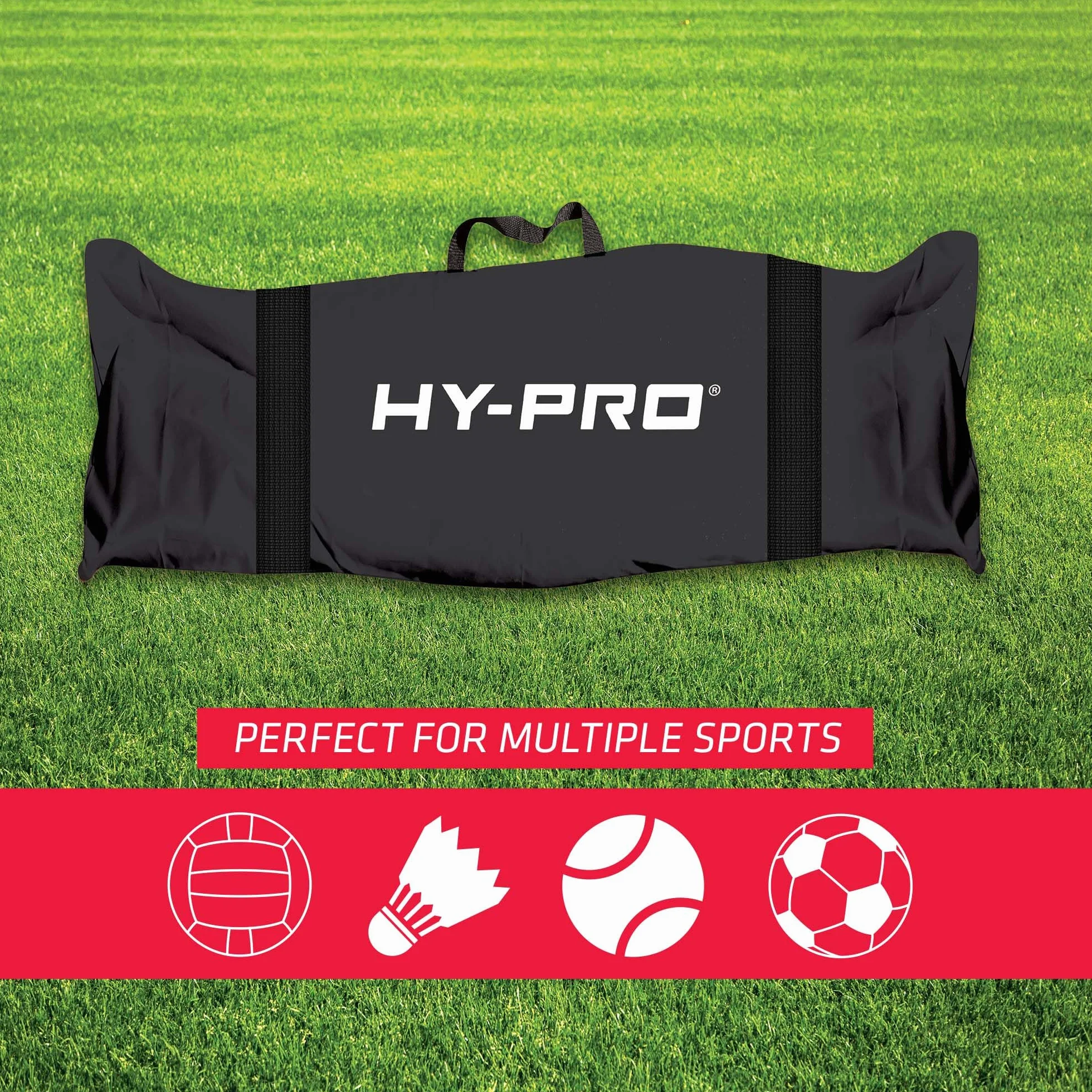Hy-Pro Rete regolabile in altezza – altezza 3 m/4 m, facile da montare, leggera, borsa per il trasporto, rete sportiva ideale per bambini e adulti, badminton, tennis, pickleball, pallavolo