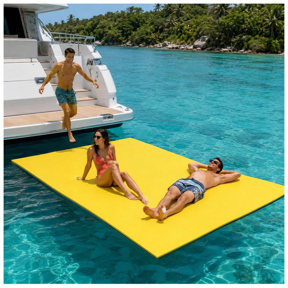 Tappeto Galleggiante XPE 3 Strati, 4-6 Pers., Lago Piscina 180x55cm | Schiuma XPE anti-strappo a 3 strati per massima durata nel tempo