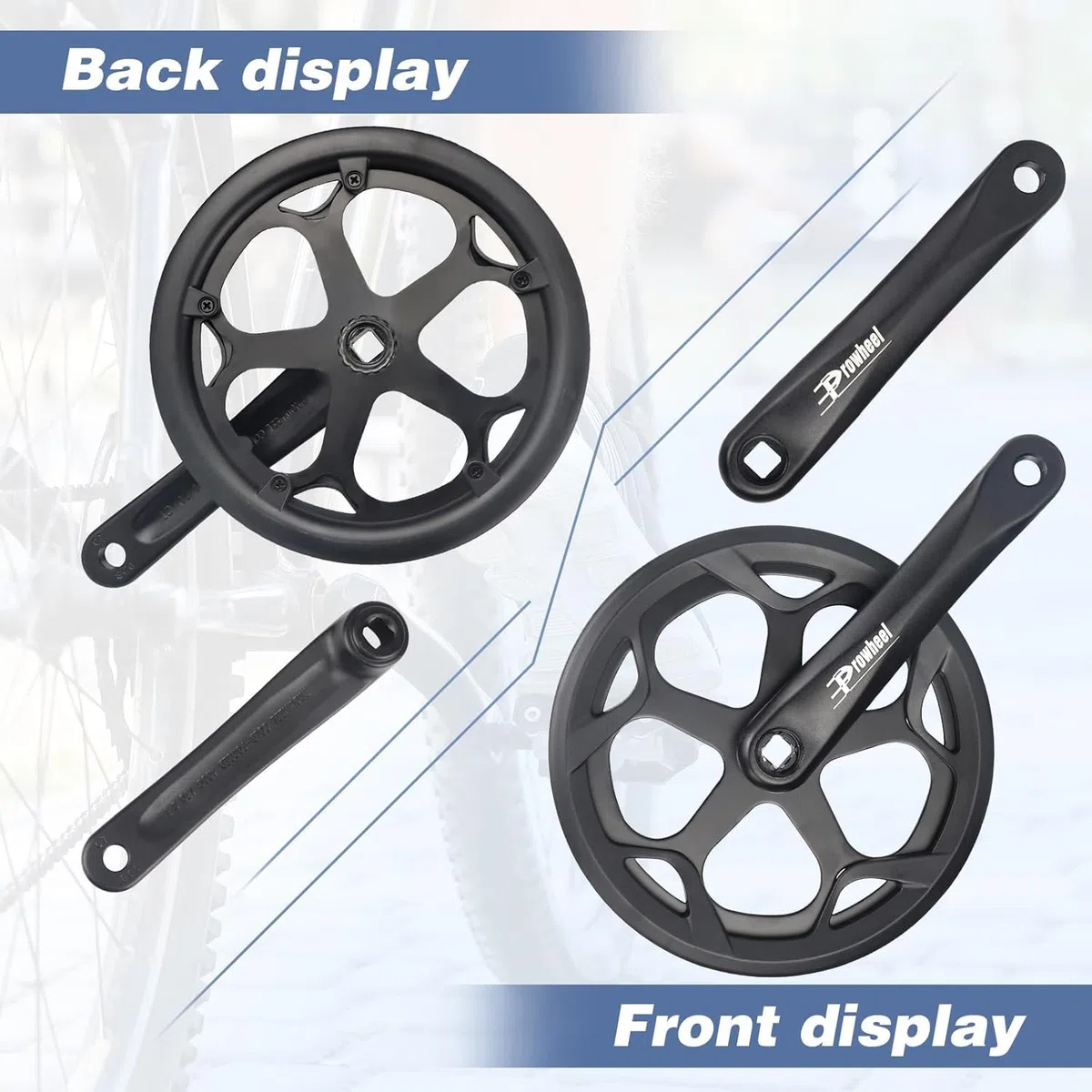 ZUKKA Prowheel - Guarnitura per bicicletta 46T, in lega di alluminio da 170 mm, per bicicletta singola e 6/7/8 velocità, per bicicletta elettrica
