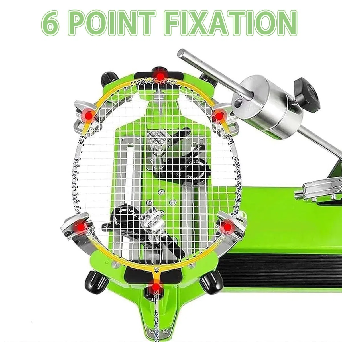 Macchina incordatrice Manuale Professionale per Racchette, Macchina incordatrice a 6 Punti per Tennis, Squash e Badminton con Attrezzi e Accessori Green