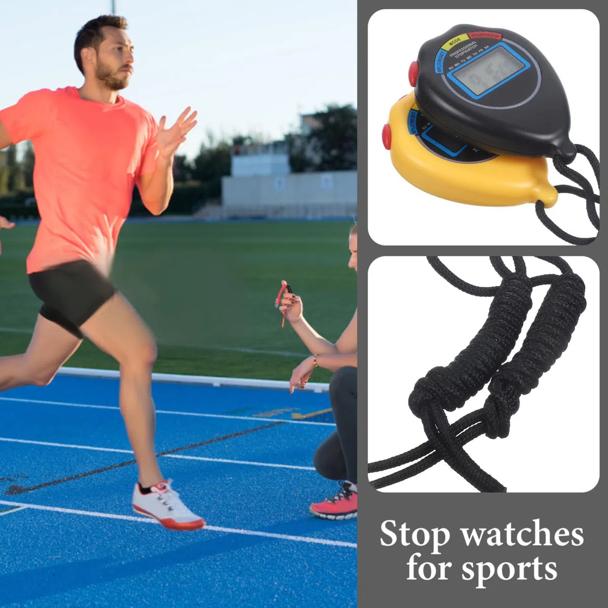 Sosoport 5 Set Cronometro Di Atletica Leggera Sveglia Digitale Tappo Temporizzatore Della Sabbia Timer Visivi Fermare Il Timer Degli Orologi Orologio Digitale Radio Abs 2 Pezzi * 5