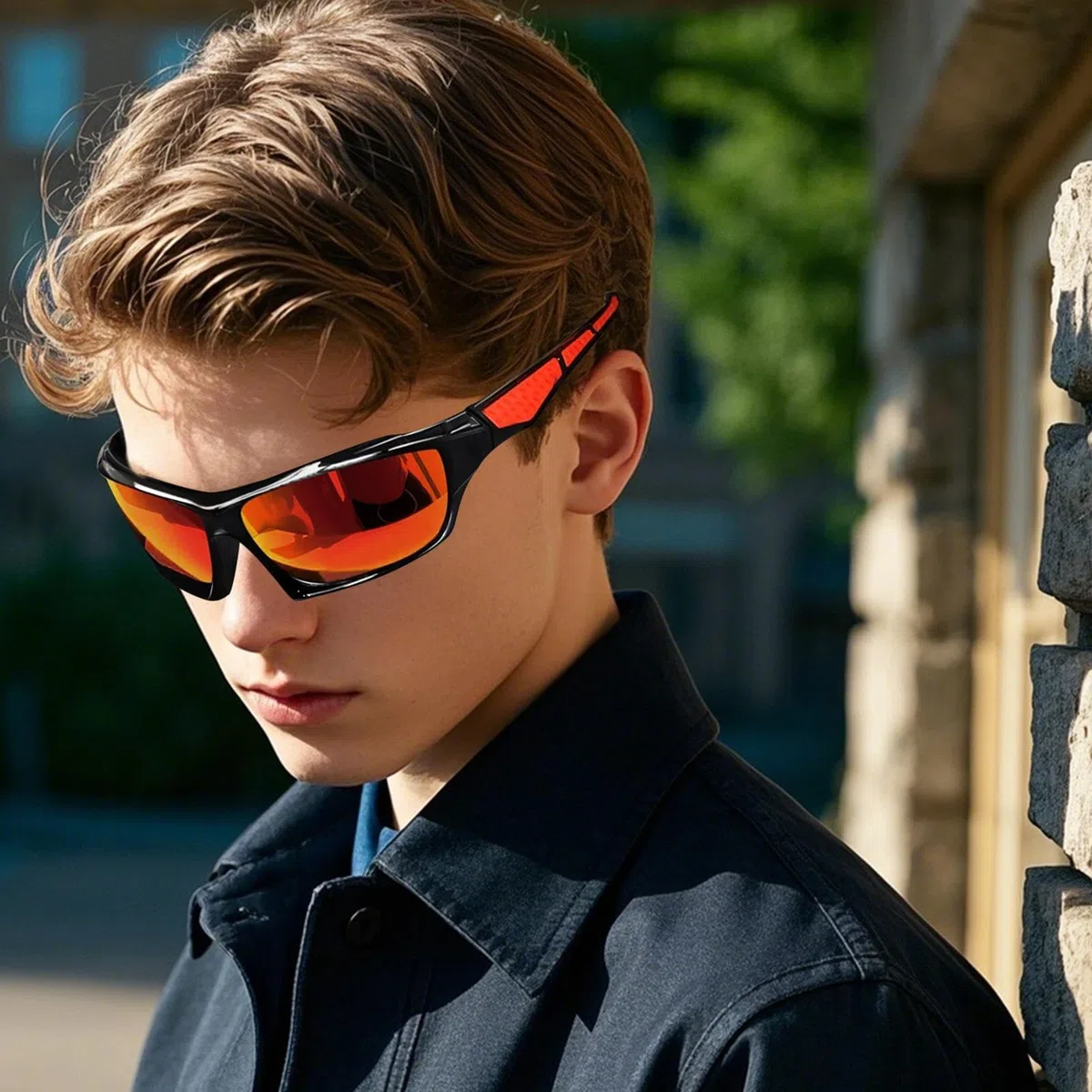 Occhiali da sole polarizzati da uomo, comodi e alla moda, protezione UV per attività all'aperto come guida, pesca, corsa, ciclismo