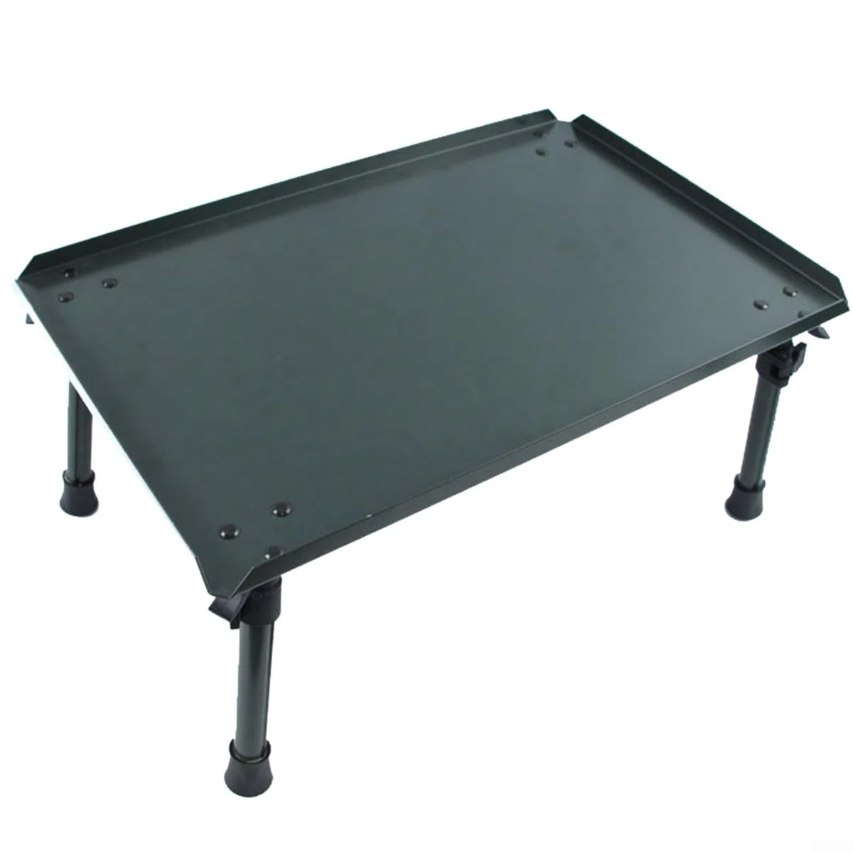 Tavolo da pesca alla carpa con gambe regolabili in alluminio, pieghevole in plastica verde, per scrivania da campeggio per pescatori all'aperto, tavolino portatile da tenda 475 x 31 cm (verde