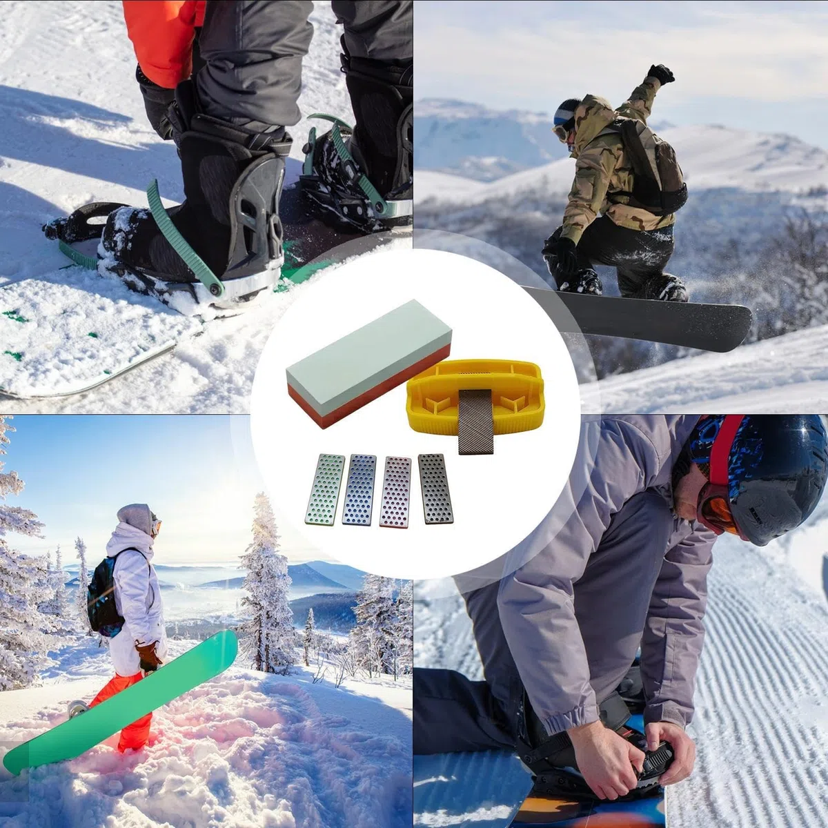 Ski Edge Tuner - Kit di tuning ergonomico antiscivolo per snowboard per sport all'aria aperta, perfetto per sci e snowboard, design adatto alle famiglie