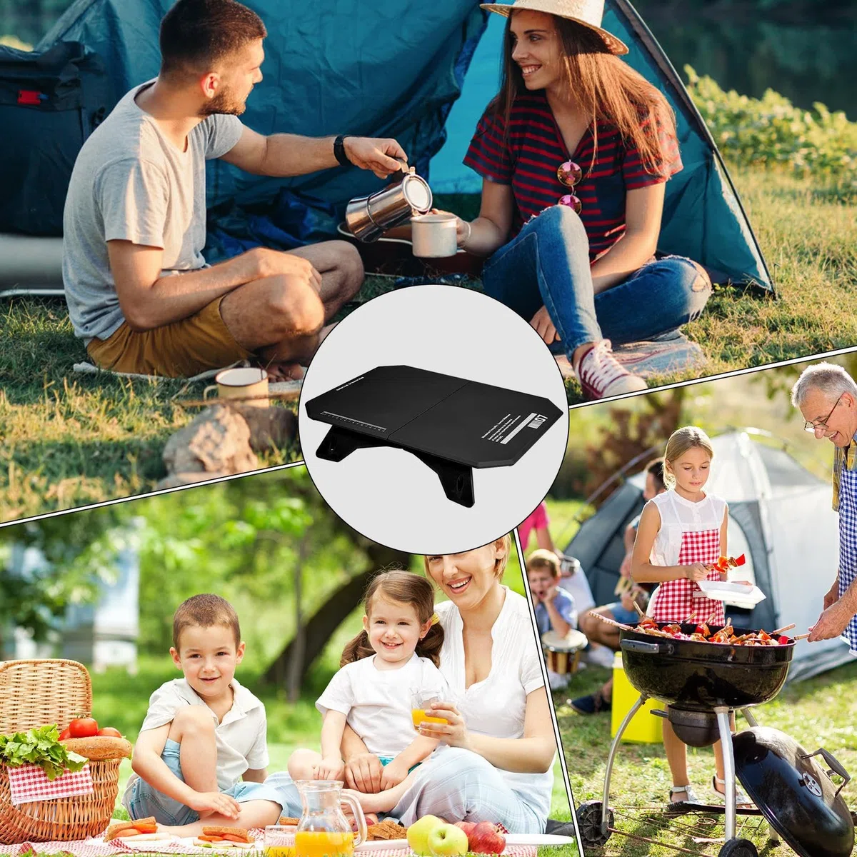 Tavolo da Campeggio Esterno Antiscivolo, Multifunzionale, Portatile e | Tavolo Pieghevole Multiuso Da Picnic Da Viaggio, per Uso Interno ed Esterno