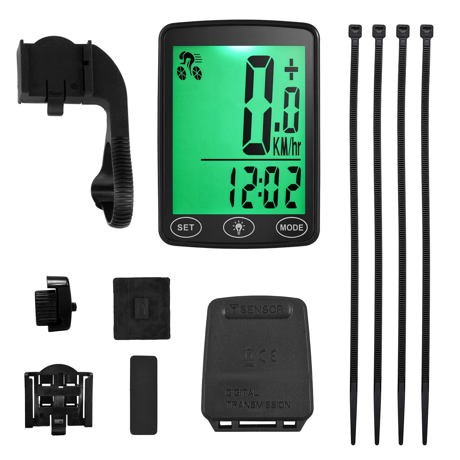 Contachilometri Bici Computer da Bici Impermeabile con Display della Temperatura del contachilometri del tachimetro della Bicicletta Ciclocomputer(Wireless)