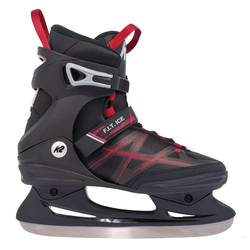 K2 F.I.T. ICE 25G0410 - Pattini da ghiaccio da uomo, colore: Nero/Rosso