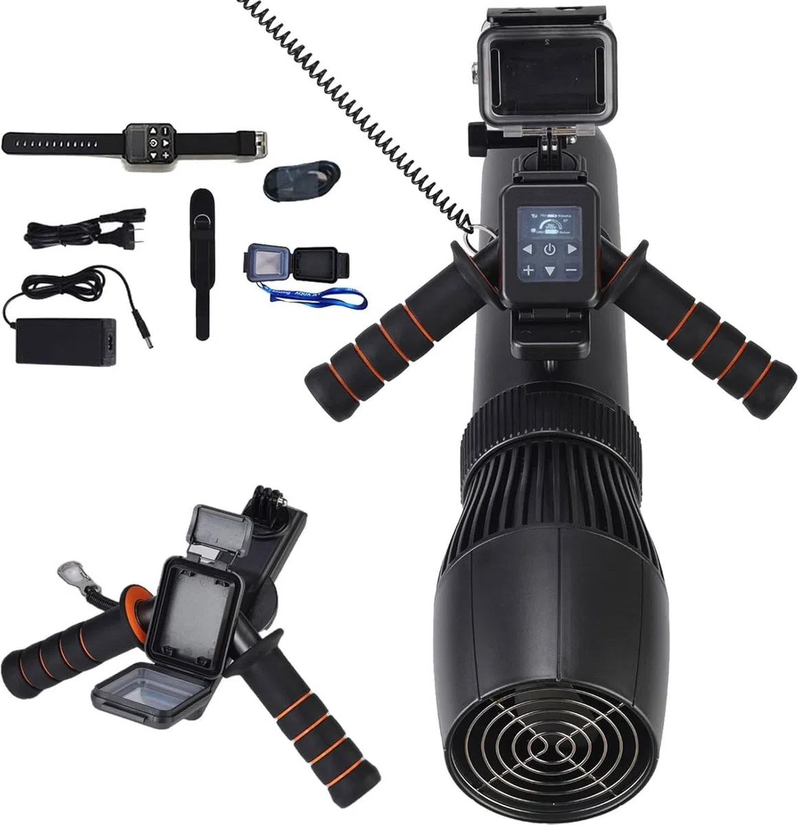 Scooter Subacqueo, Booster per Nuoto Subacqueo, Set di Propulsori Subacquei Senza Spazzole da 130 Minuti, Scooter Elettrico Subacqueo da 10 Km/H, per Piscina per Sport Acquatici,1000mAh