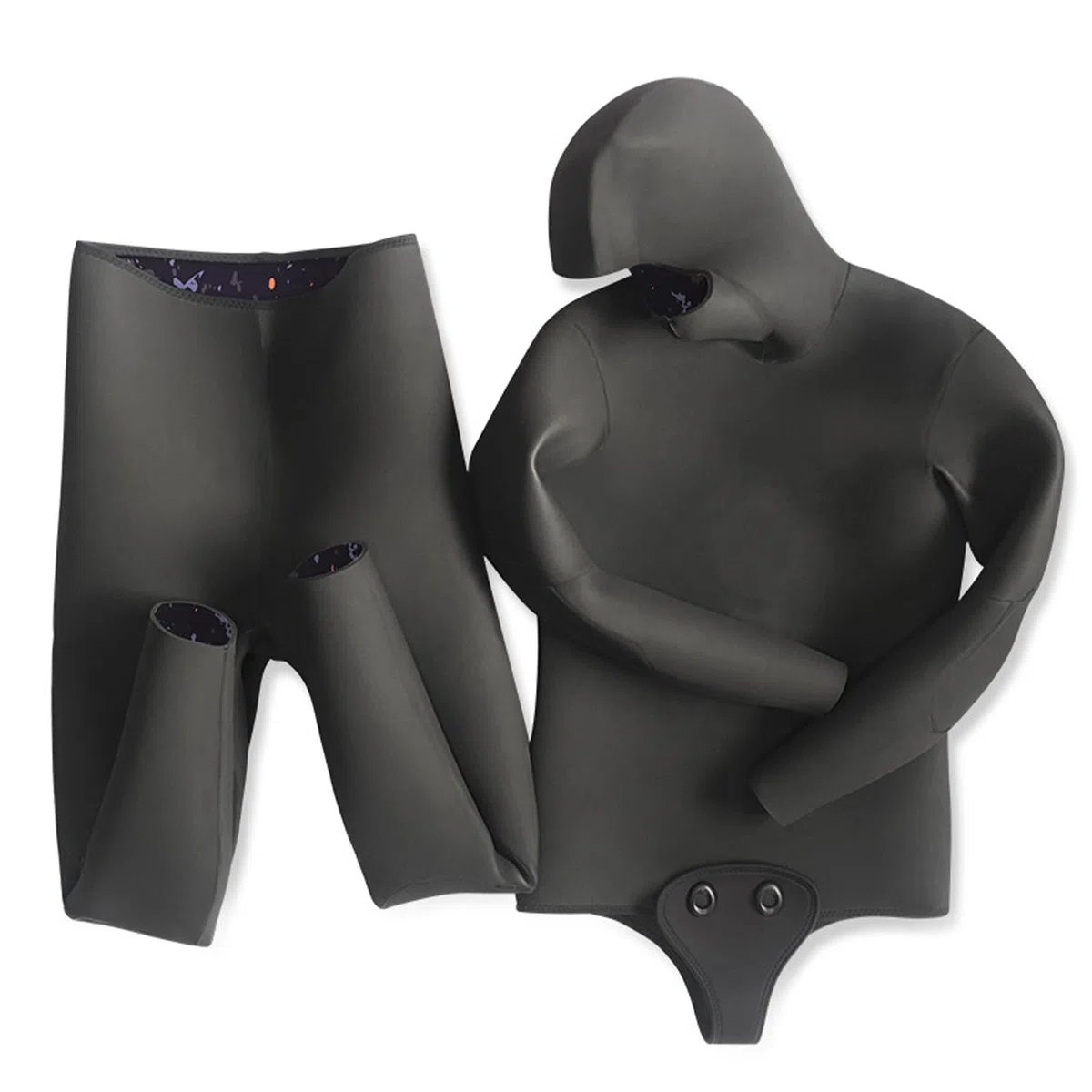 Muta da Pesca Subacquea 2 Pezzi per Uomo, Muta da Sub con Cappuccio da 3 mm/5 mm/7 mm per Snorkeling, Nuoto e apnea