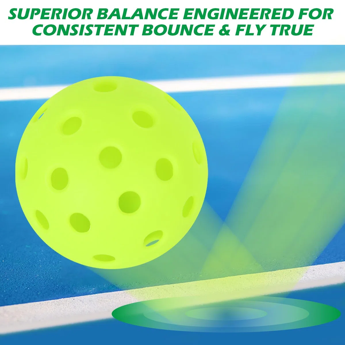Palline da pickleball da esterno, 40 fori, confezione da 3/12/48 per sport all'aperto, rimbalzo elevato e durevole sottaceto per tutti gli stili di paddle e campi con borsa