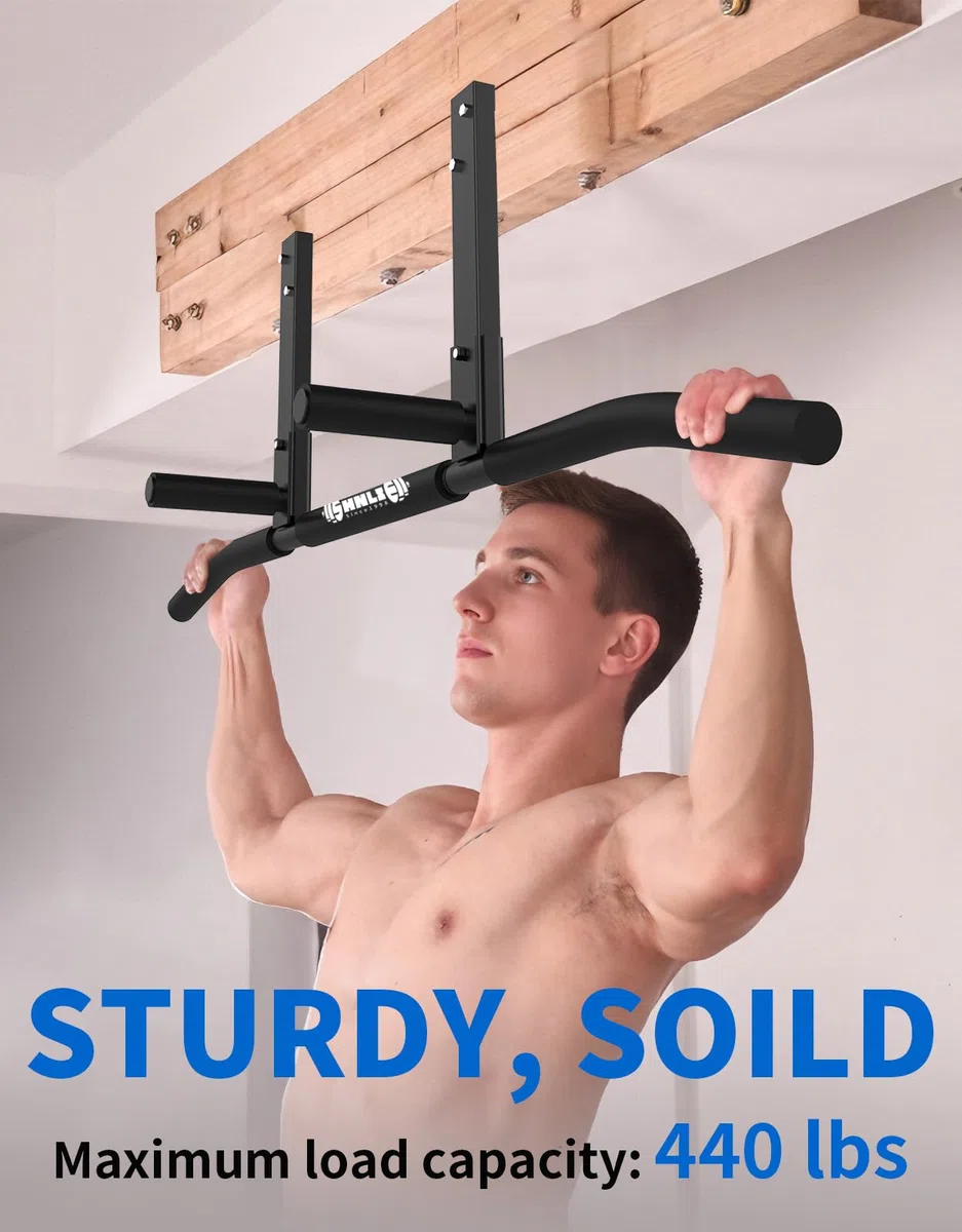 Barra per trazioni, montaggio a soffitto, per palestra domestica, travi, facile installazione, barra larga 106,7 cm