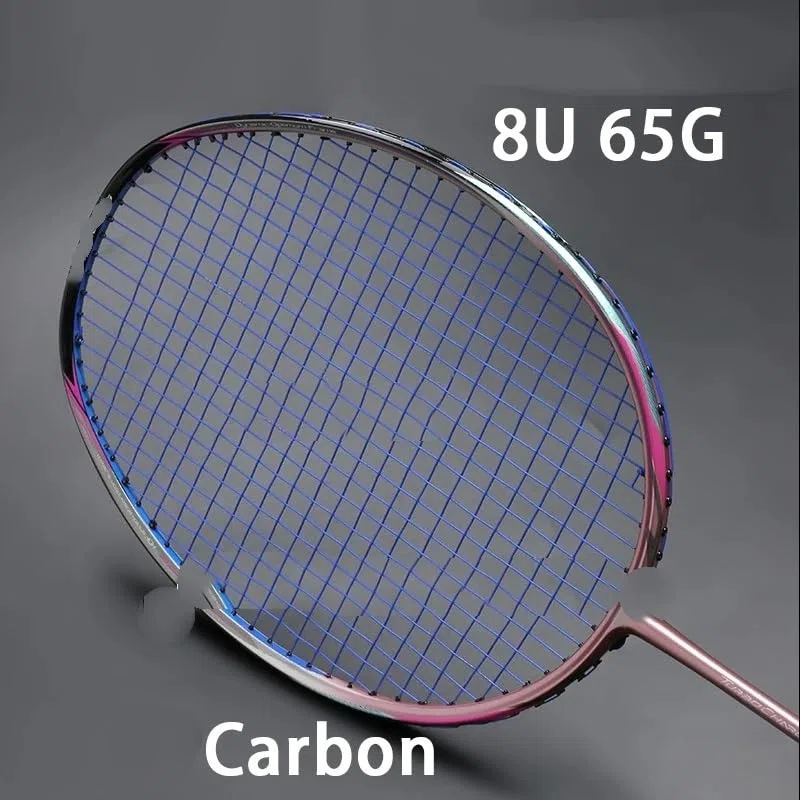 Badminton Set Racchette da Badminton ultraleggere 8U 65G in Fibra di Carbonio, Tensione Massima, 35 libbre, Racchetta Professionale for Sport for Adulti