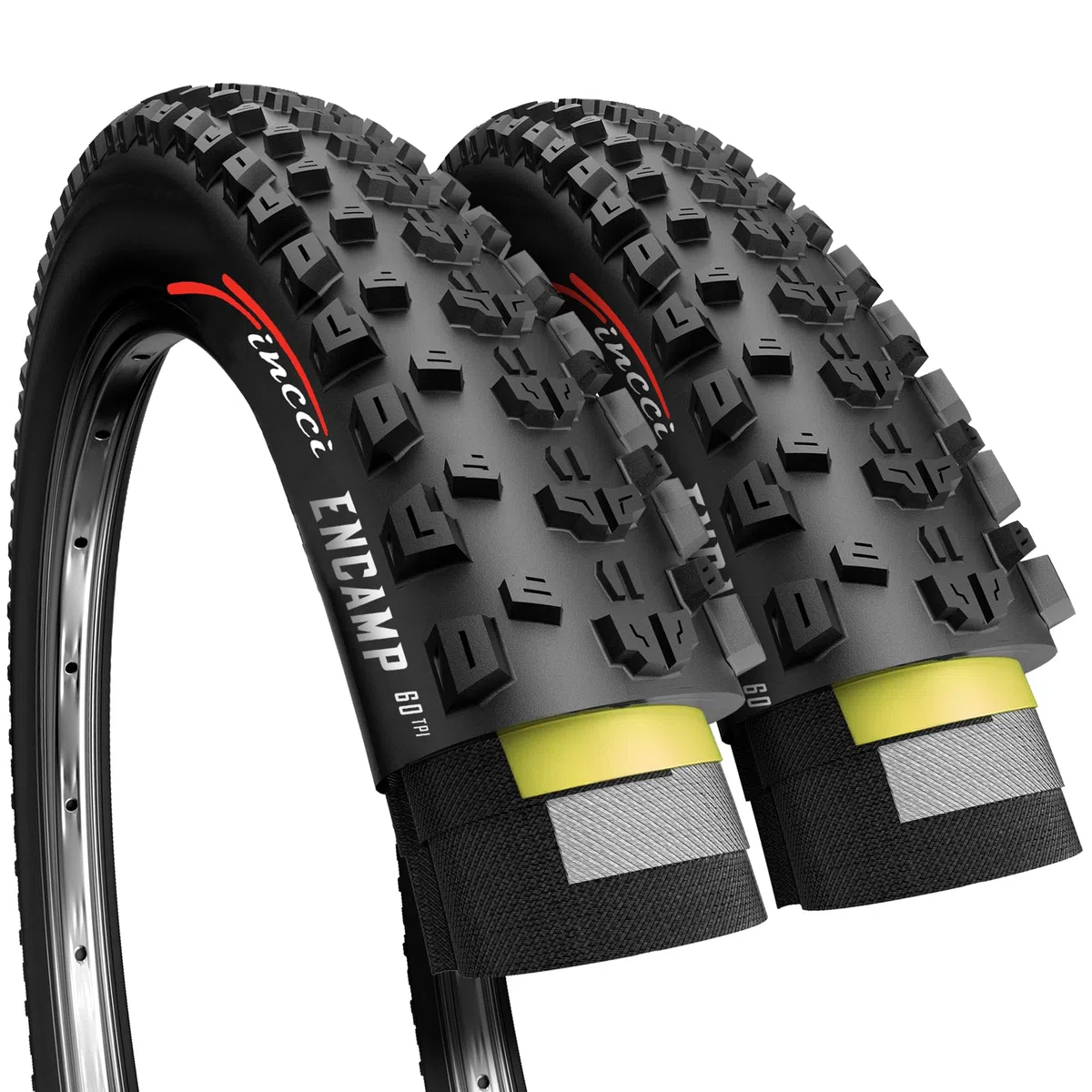 Fincci Bici Copertoni MTB 27.5 x 2.25 - Coppia Pieghevole Nero Pneumatici 57-584 con Antiforatura 1mm - Biciclette Gomme 27,5" per Adulto Donna e Uomo - Imballaggio Accessori per Mountain & E bike