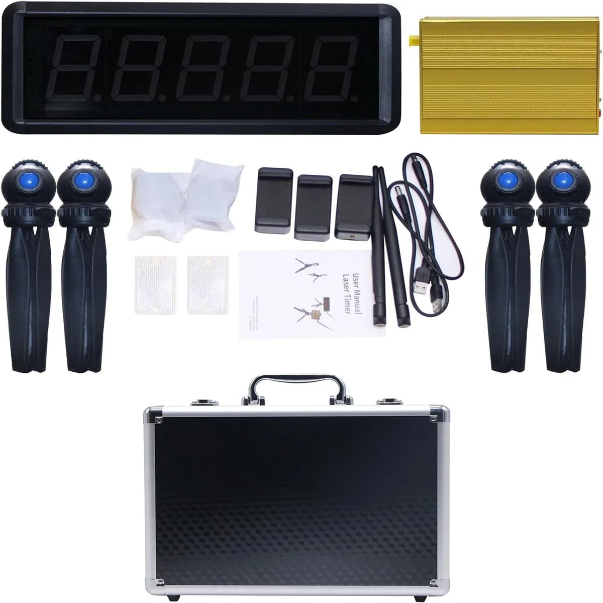 Timer Laser Wireless per Sprint, Timer Laser per Pista 40 60 Yard Dash, Race Clock Cronometro Elettronico Bici da Corsa Allenamento di Velocità Pattinaggio Pista Field Time Moto