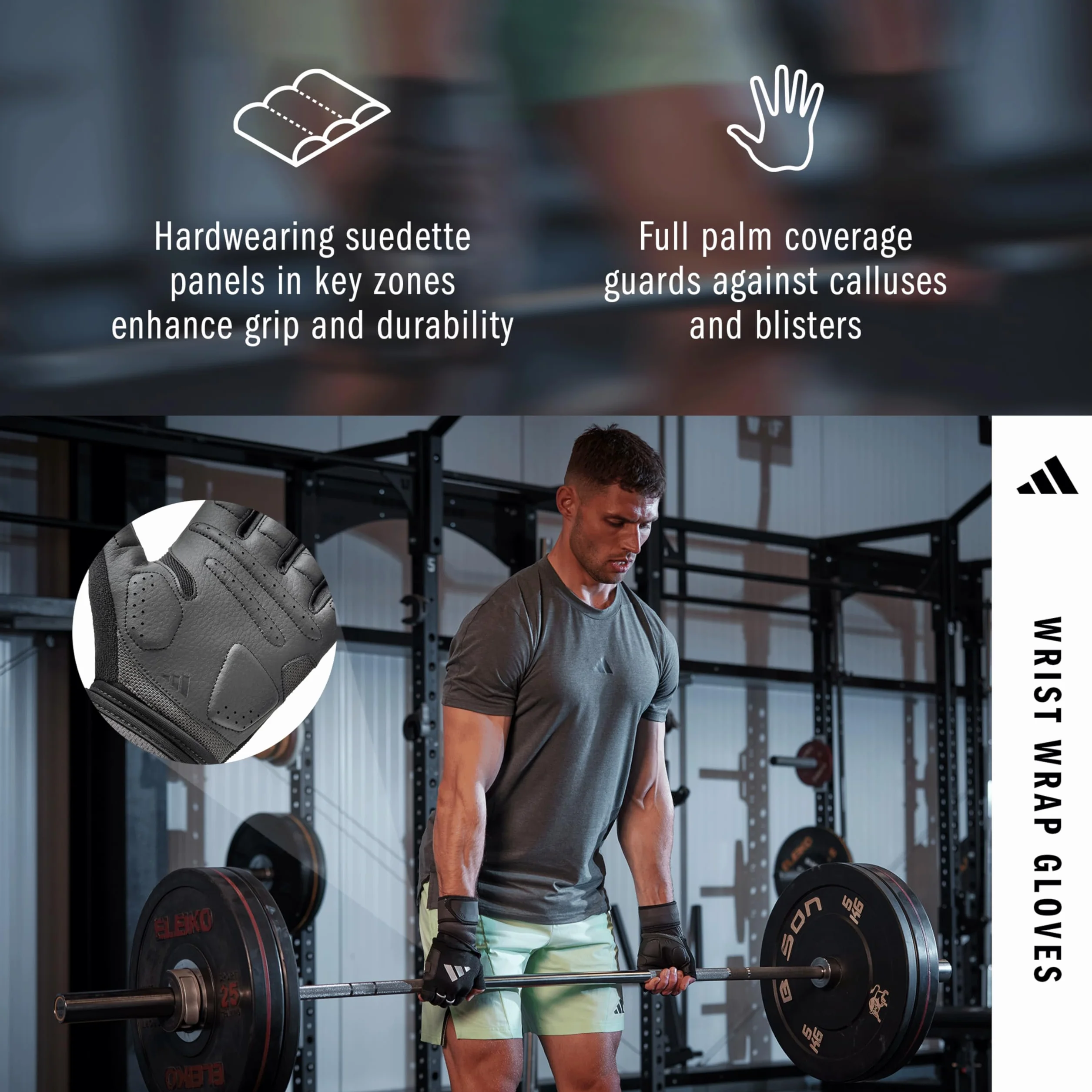 adidas Wrist Wrap - Guanti da allenamento - sudore con doppio supporto per polso in cinque misure
