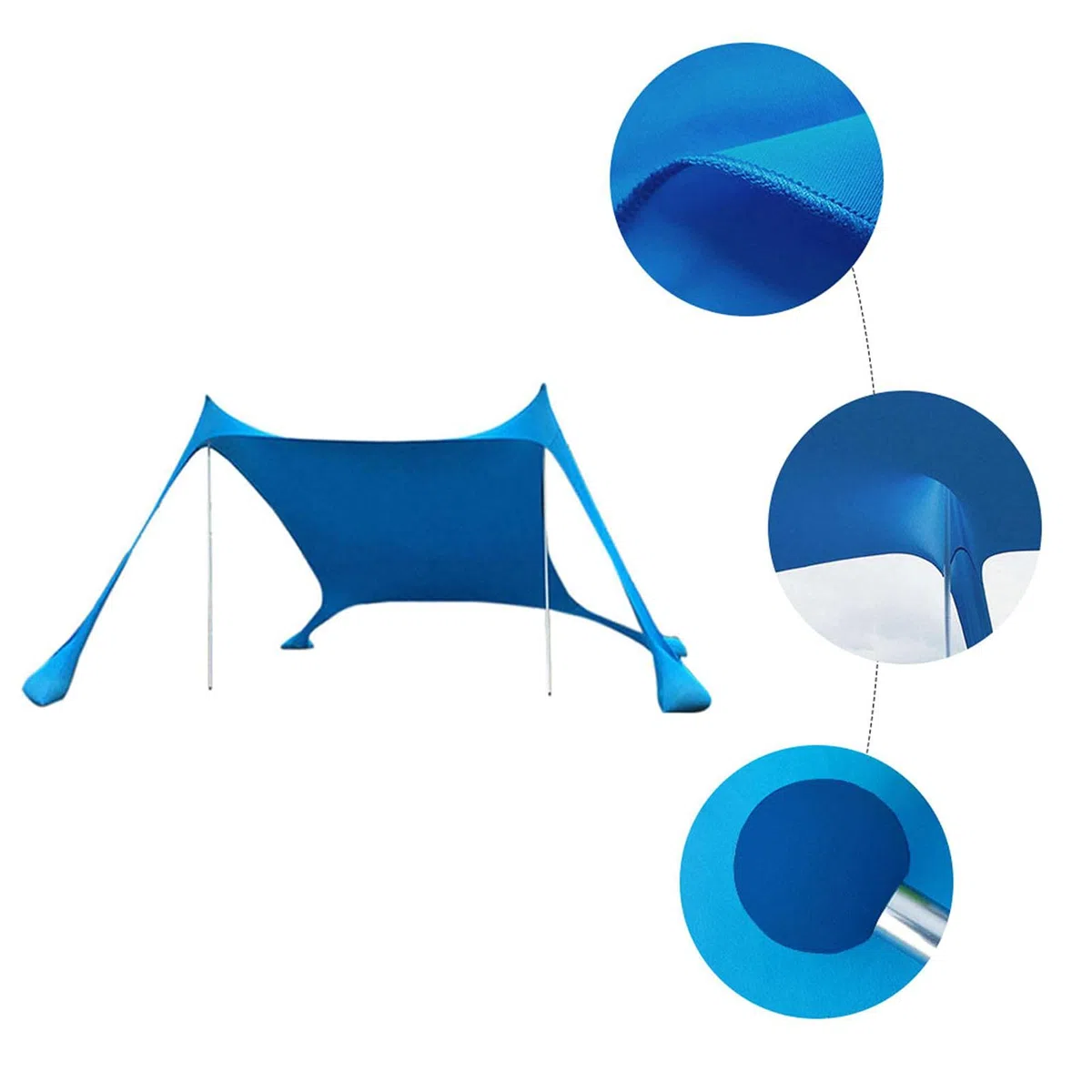 Da Spiaggia Portatile, Da Spiaggia, Da Sole Protezione Solare Da Spiaggia, Da Sole Portatile UPF 50+ Con 4 Barre Di Stabilità, Per Spiaggia, Campeggio