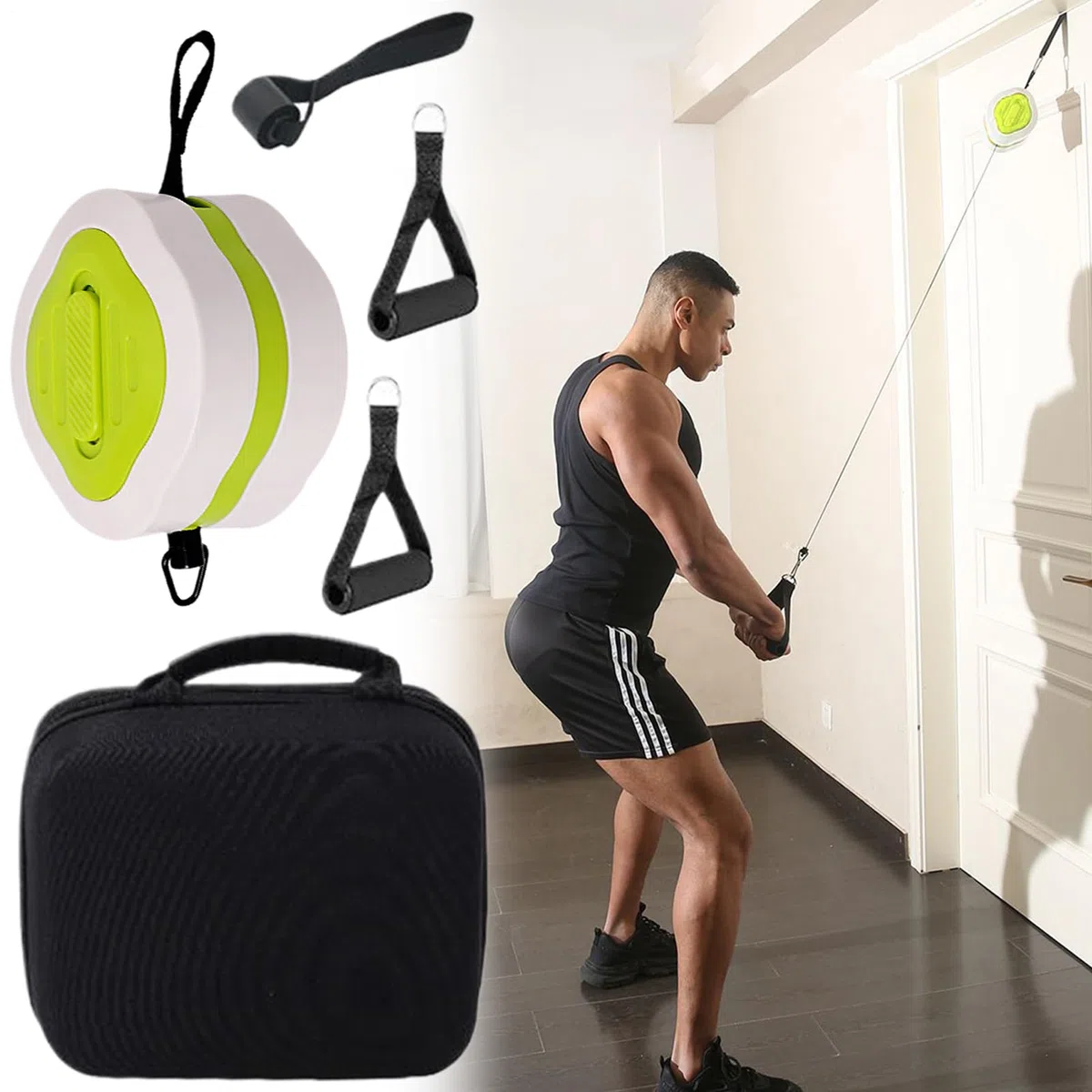 Fasce Elastiche con Maniglie Bande Elastiche Con Impugnature | Attrezzatura Fitness Per Braccia Caviglie Petto Gambe Core Uomini Donne Palestra Casa Yoga