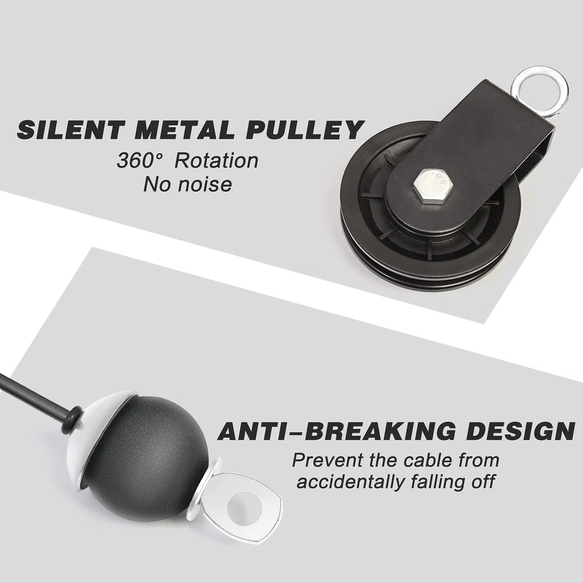 Leogreen Sistema di Pulegge LAT Machine Pulley, Rullo da Polso, LAT Pulley System (180cm & 230cm), ​per allenare la Forza del Polso, per allenare la Forza del Braccio, Esercizi per pulldown