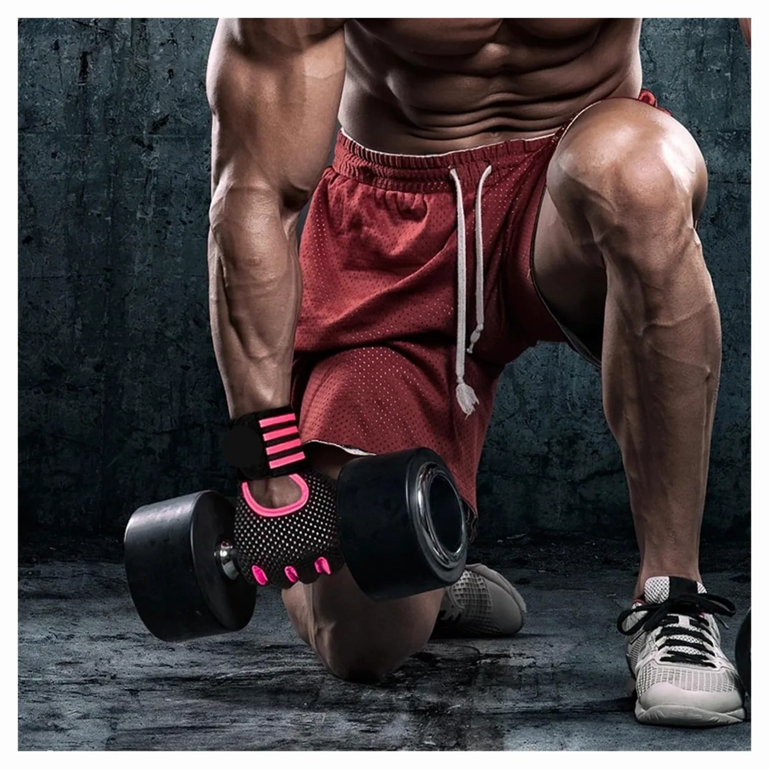 Guanti da palestra Guanti fitness da donna for uomo Guanti protettivi in ​​silicone antiscivolo for bodybuilding Guanti for sollevamento pesi Guanti da allenamento estivi traspiranti da palestra(Pink,