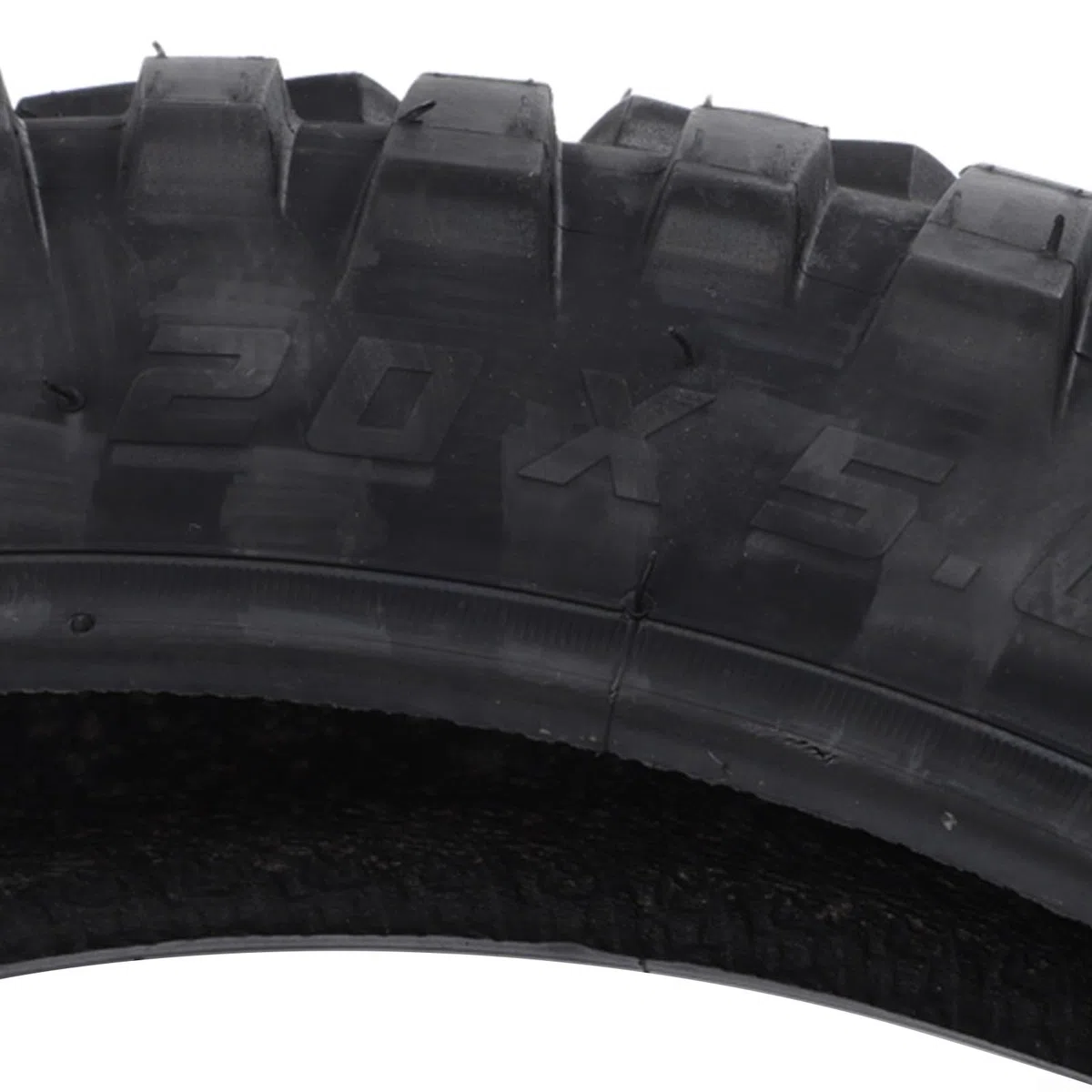 Pneumatico largo in gomma, 20 x 5 cm, per fuoristrada fuoristrada con migliore stabilità di trazione, adatto per bici elettriche da 20", nero
