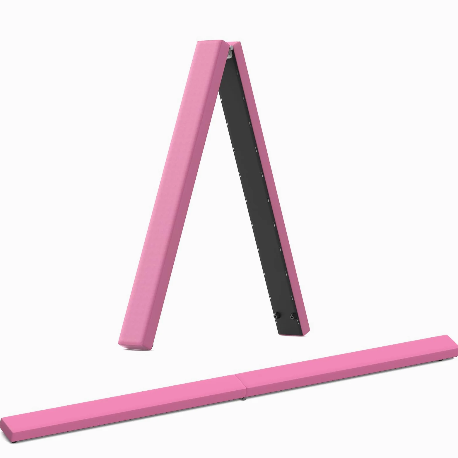 Trave di equilibrio per ginnastica in pelle, viola, 2,1 m, in finta pelle scamosciata, pieghevole, attrezzatura da ginnastica per casa, palestra, allenamento, esercizi, sport, regalo di