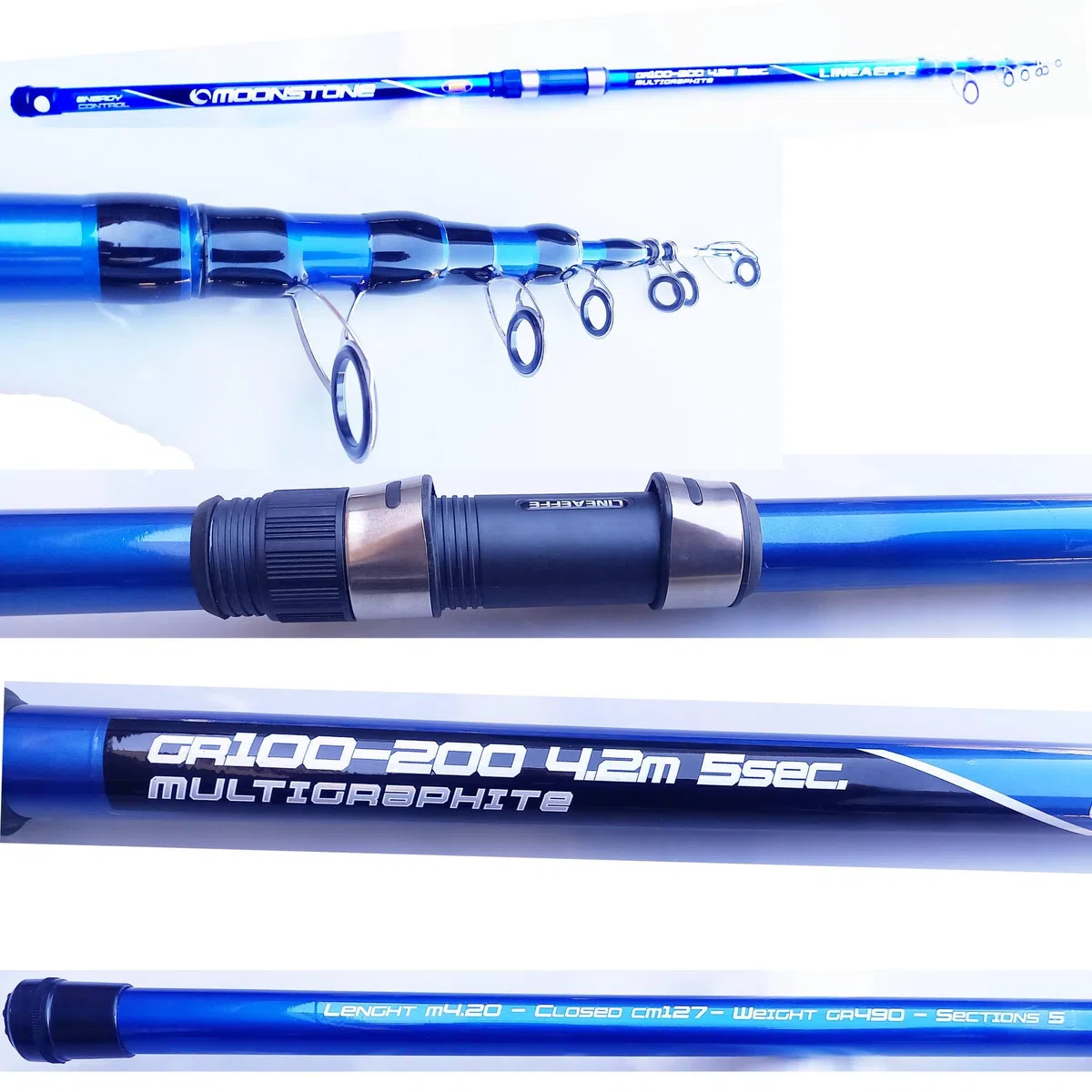 Canna Pesca Surfcasting mt. 4,20 Con Mulinello E Filo Kit Combo Mare