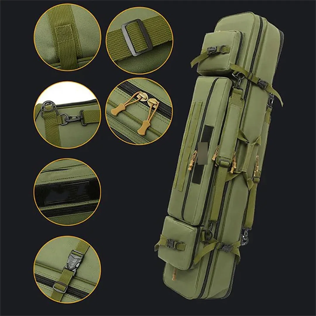 Suwequest Borsa per canna da pesca 70CM-130CM Borse impermeabili multifunzionali Mulinello da pesca Attrezzatura Outdoor Tactical Zaino Custodia di Immagazzinaggio, 70 cm, mimetico a 2 strati