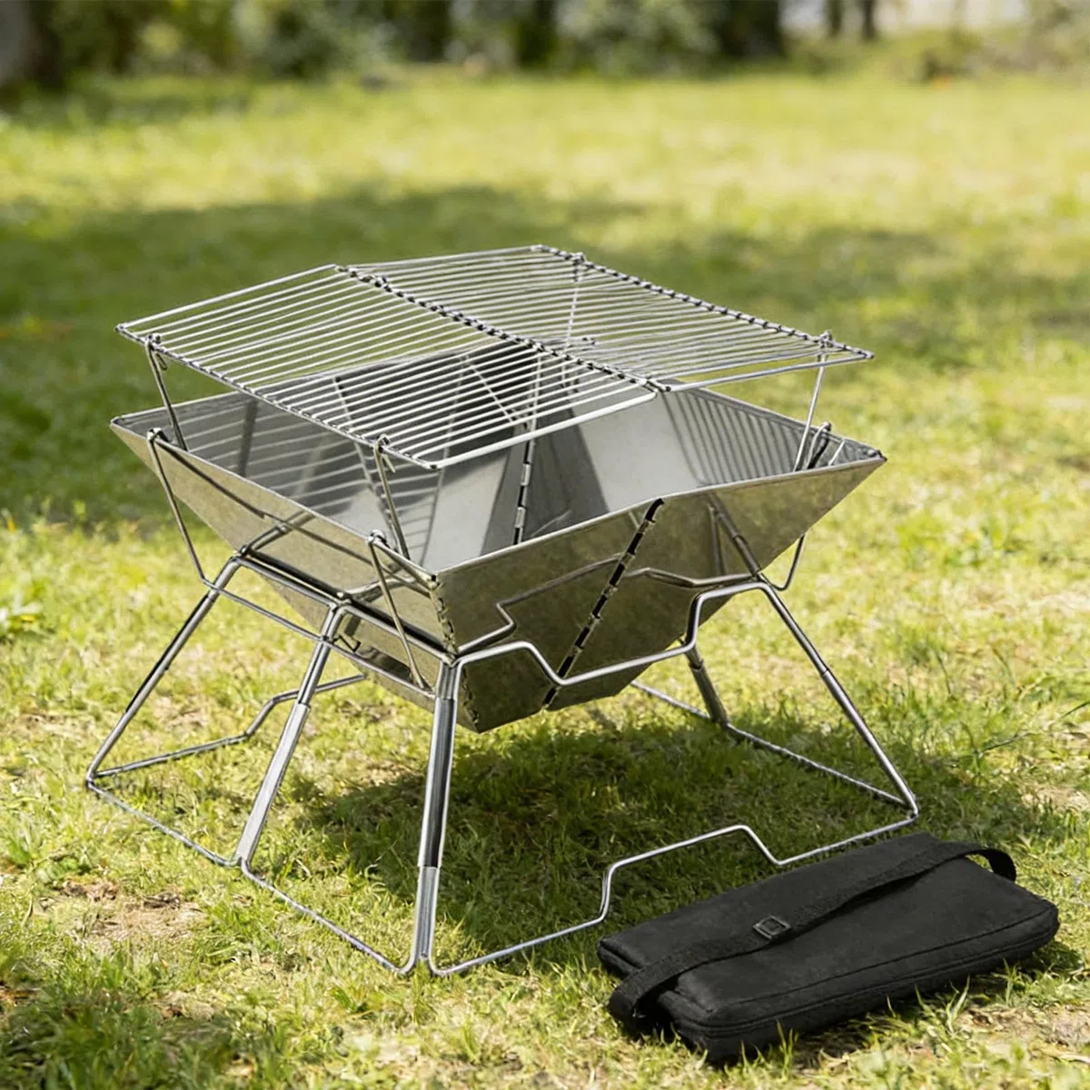 Fornello da Campeggio Pieghevole Attrezzatura da Esterno Pieghevole in | Stufa a Legna per Campeggio per Giardino, Terrazzo, Picnic, Cortile, Regalo per Coppie o Fidanzato