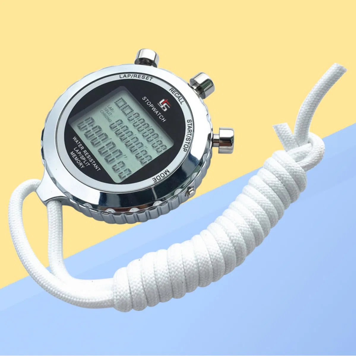 Cronometro Digitale Professionale Lcd a 3 Righe 120 Tracce | Acciaio Inossidabile, Timer Impostabile e Funzioni Data Completa, Formato Portatile con Cinghia