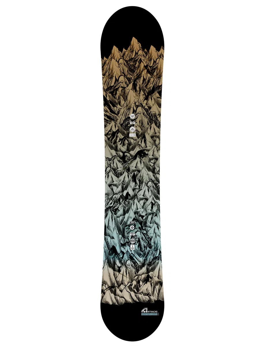 Airtracks Set snowboard da uomo snowboard Wide Mountain Lines Freestyle Freeride 165 – Snowboard Bindung Master M – SB Bag