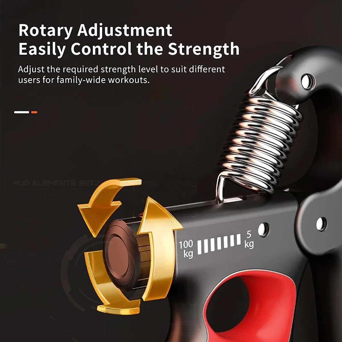 Allenatore di forza della presa regolabile (5-100 kg) – Design ergonomico per avambraccio/dito rafforzamento atleti/musicisti/riabilitazione