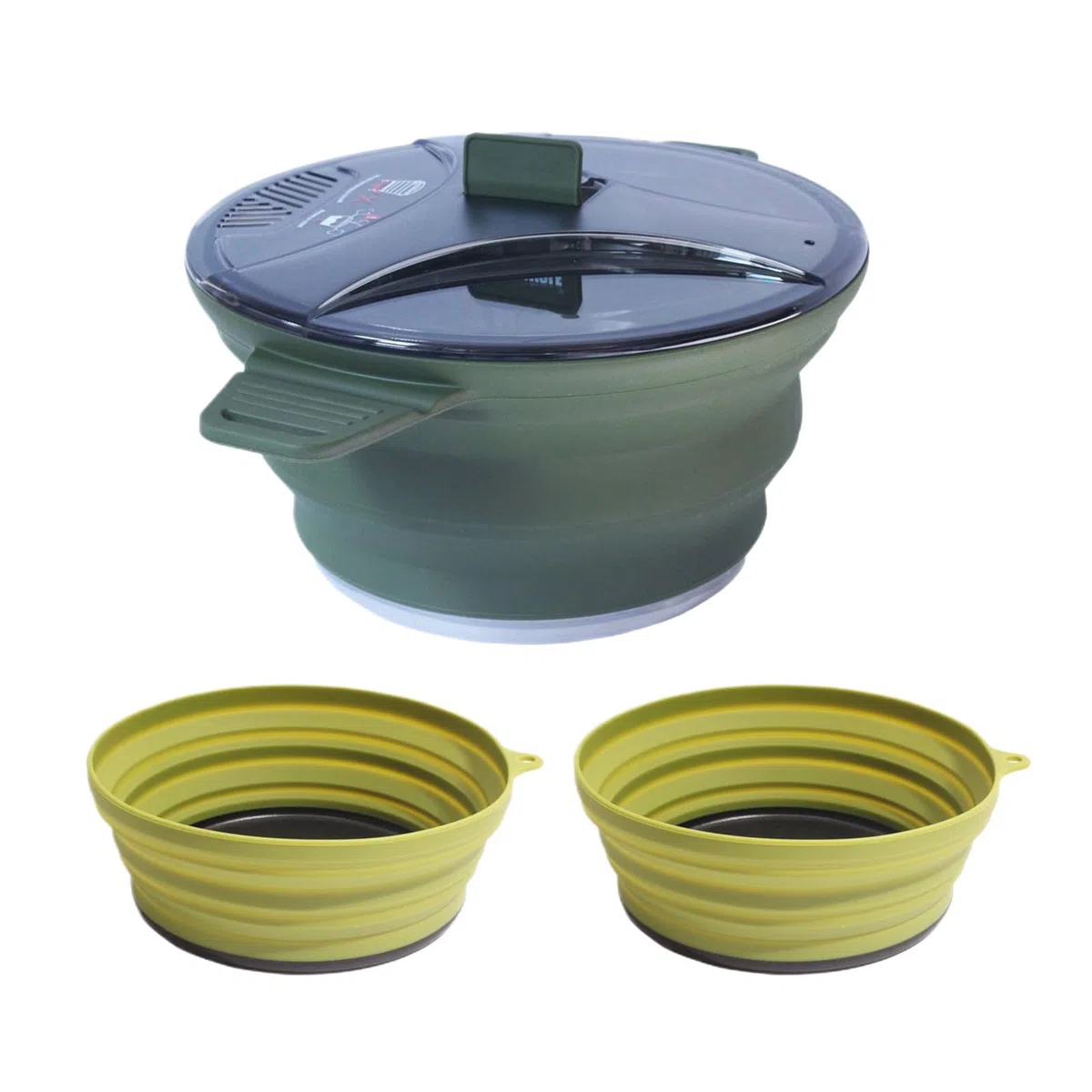 Pentole Da Campeggio - Costruzione In Silicone In Acciaio Inossidabile, Design Pieghevole Resistente Al Calore, Set Di Ciotole Per Pentole Portatili, Kit Di Pentol Per Campeggio Con Zaino In Spalla |