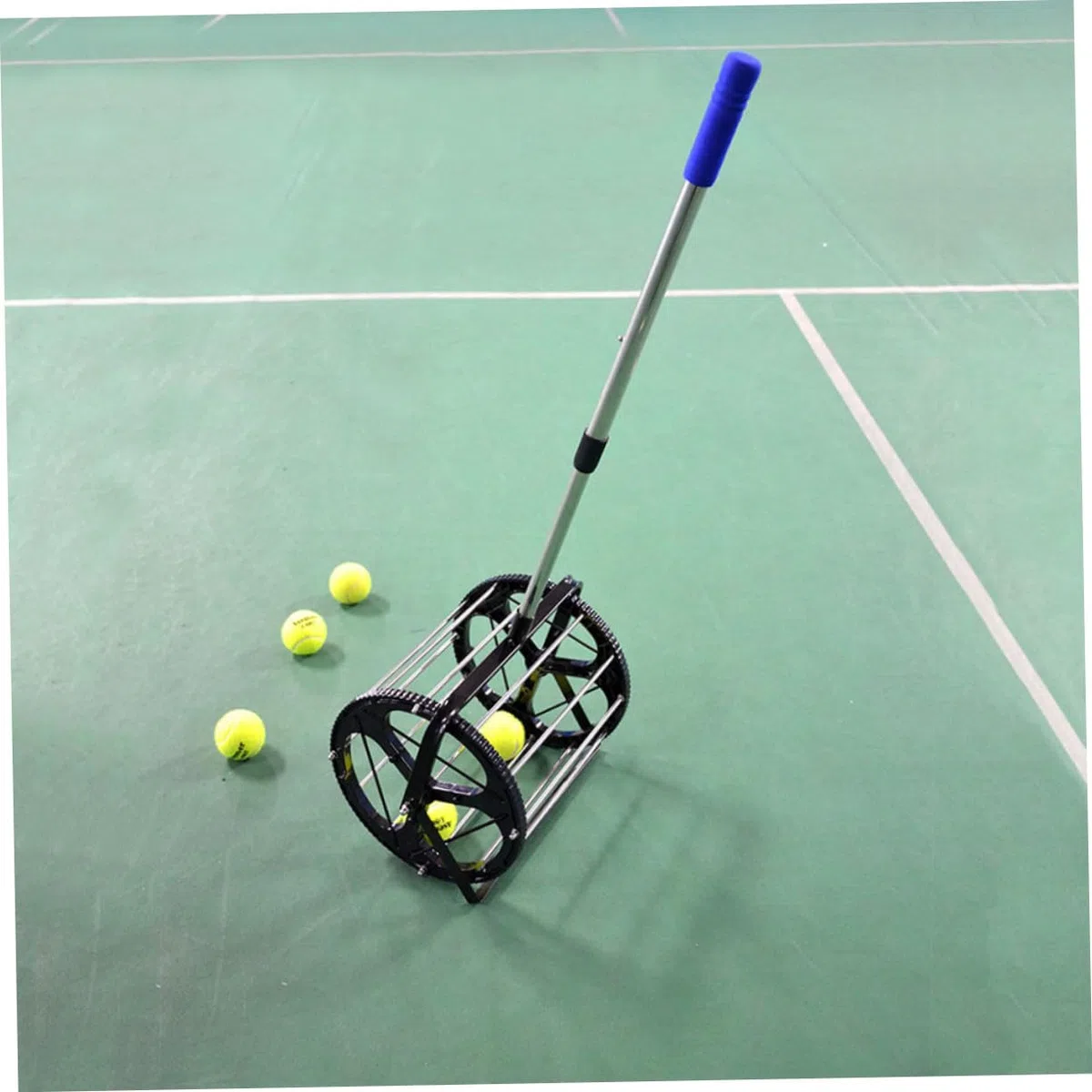 Raccoglipalline Tennis Regolabile, Capienza 55 Palline, Nylon e Metallo | 1, 85kg, Autoportante, per Allenamento e Tornei di Tennis, Cesta per Raccolta
