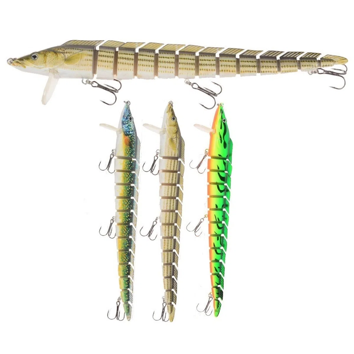5 Pezzi 23 cm 46 g Esca realistica per la Pesca del Basso con ancorette 13 Swimbait multisnodati segmentati Esche da Nuoto bioniche affondanti per Trota Persico Carpa Attrezzatura da Pesca