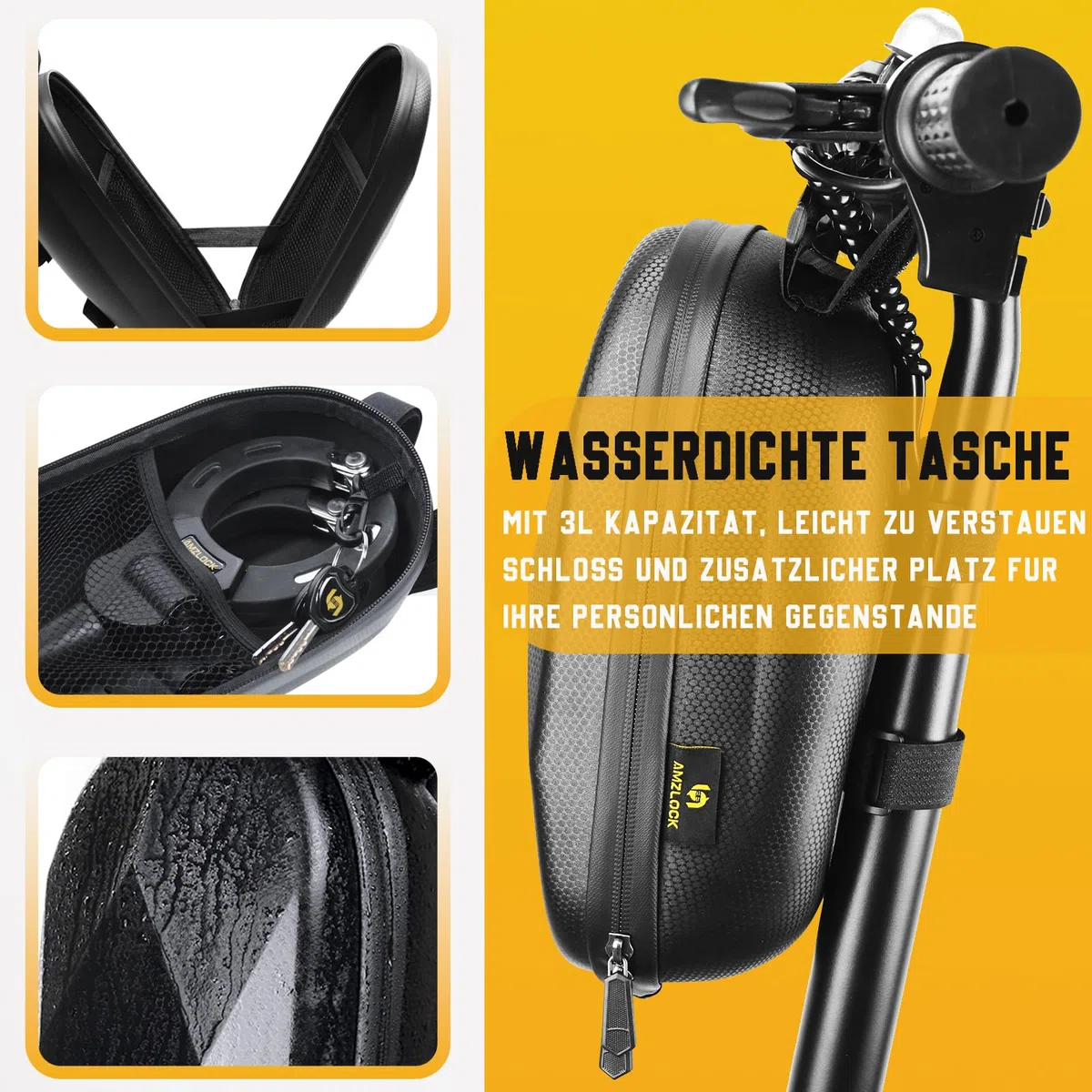 Lucchetto Monopattino Elettrico, Catena Monopattino Elettrico da 8 mm, Lucchetto a Manette con Chiavi e Borsa, Ideale per Monopattini e Biciclette