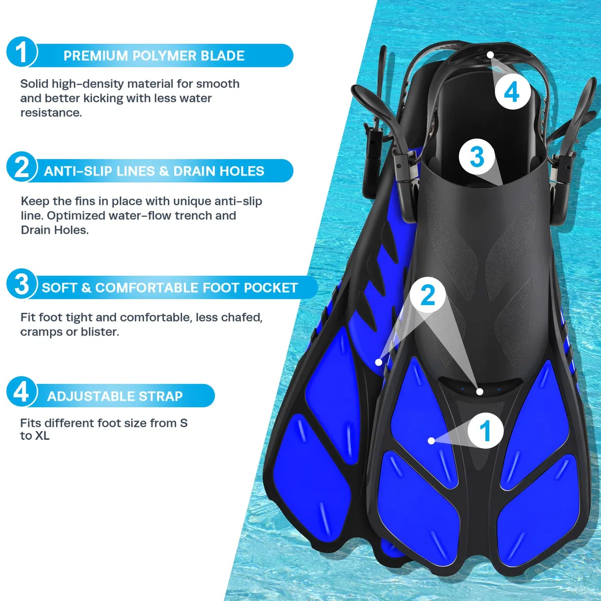 ZEEPORTE Set con maschera e boccaglio per adulti, con vista panoramica, pinna Trek, Dry Top Snorkel + borse da viaggio, boccaglio per nuoto