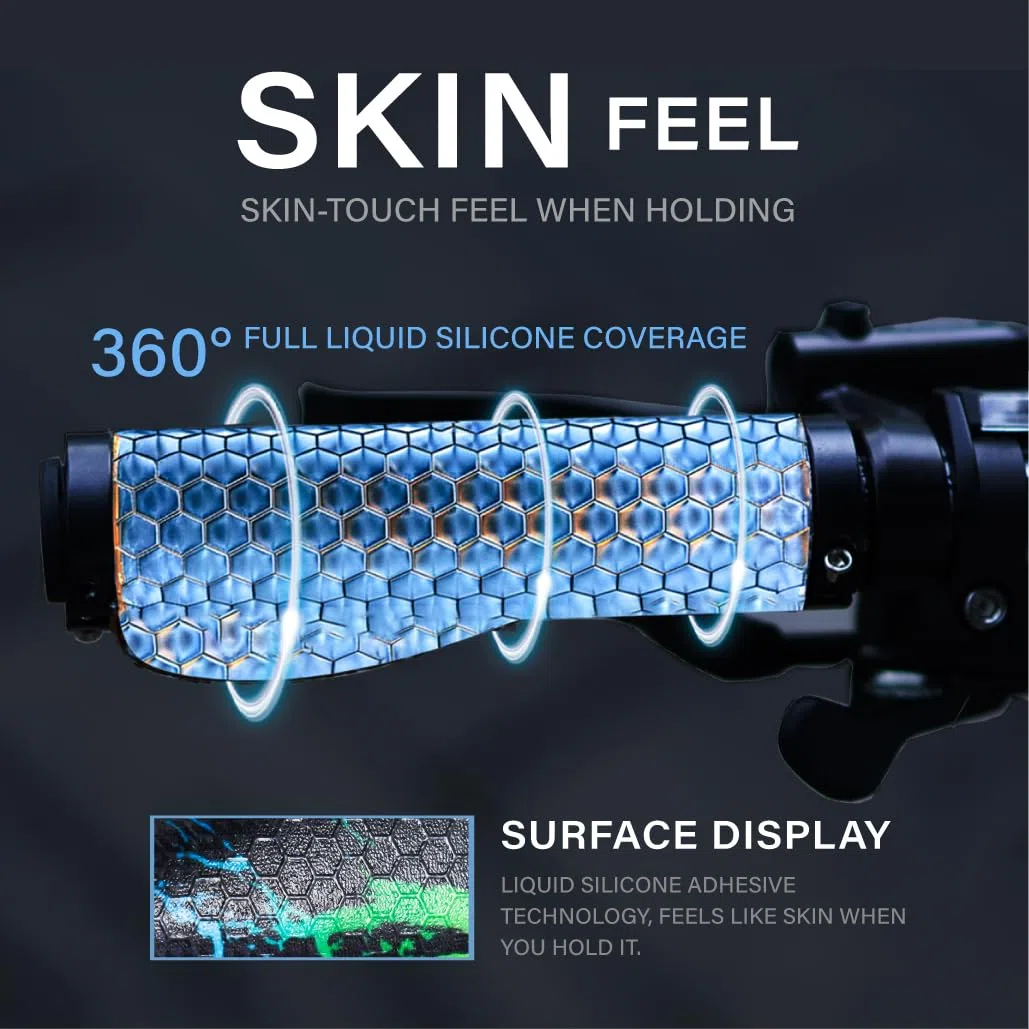 CHooee Impugnature ergonomiche per mountain bike, in silicone per manubrio MTB/BMX.