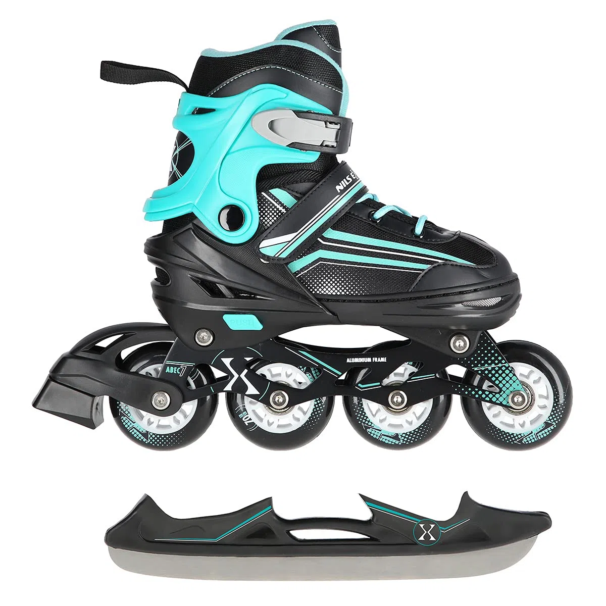 Nils Extreme Lucky - Pattini in linea 2 in 1, misura 34-38, regolabili
