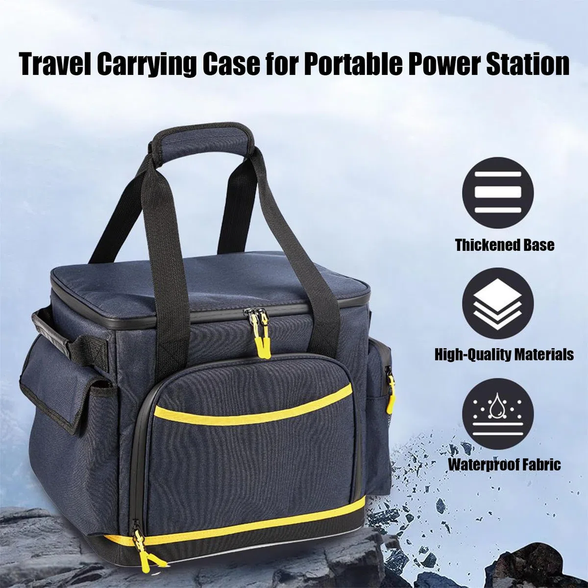 Custodia da trasporto per centrali elettriche, custodia portatile per centrali elettriche, custodia in tessuto Oxford, custodia per accessori antiurto per campeggio, XL, Refer to description, Unisex | Porta Cavi Di Ricarica Portatile Custodia Organizer In