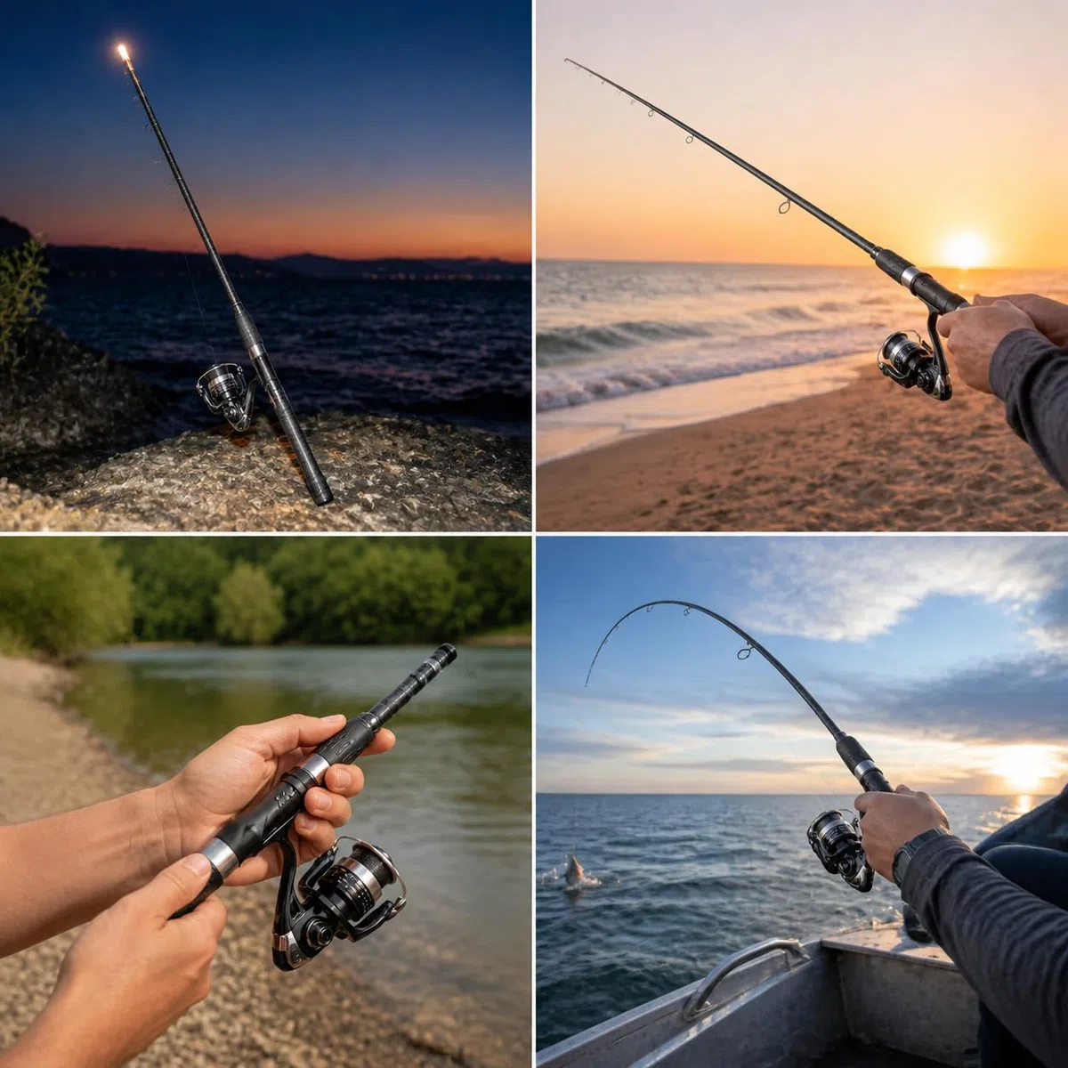Canna da Pesca Telescopica da Scogliera | Impugnatura in gomma, Canna Pesca con Picchetto, Pesca , Per pescare