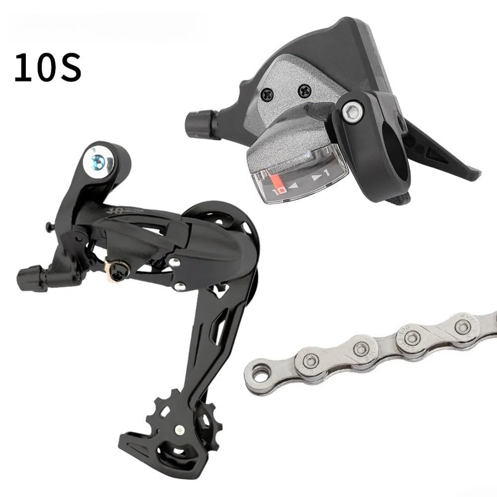 Gruppo per Mountain Bike a 10 velocità con guarnitura Cava 32T/34T/36T, Cassetta 46T, Cambio e deragliatore Posteriore. Kit Completo per l'aggiornamento della Trasmissione in bicic