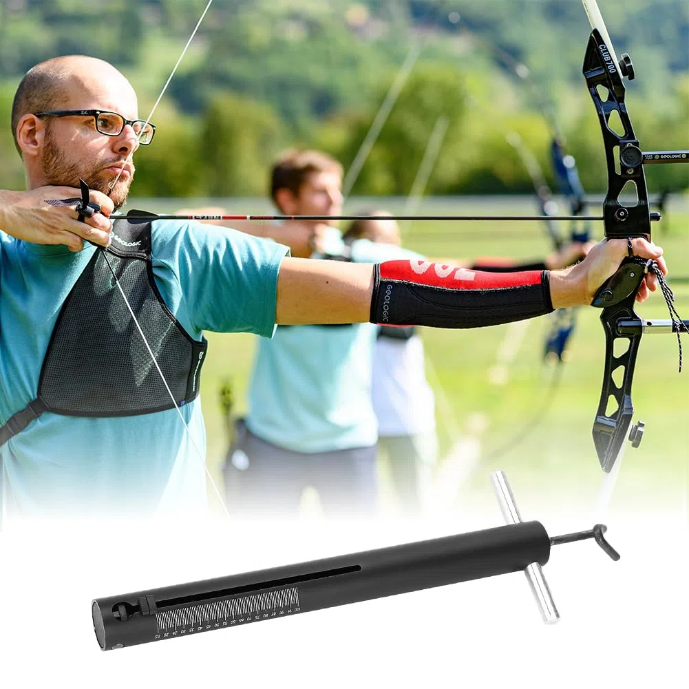 Tiiyee Bilancia Per Arco, Portatile Tiro Con L'Arco Appendere Ricurvo Dinamometro Digitale In Lega Alluminio Compound Tune Scale Peak Calibrata Trazione Dispositivo Molla Meccanica 15 a 100 Libbre