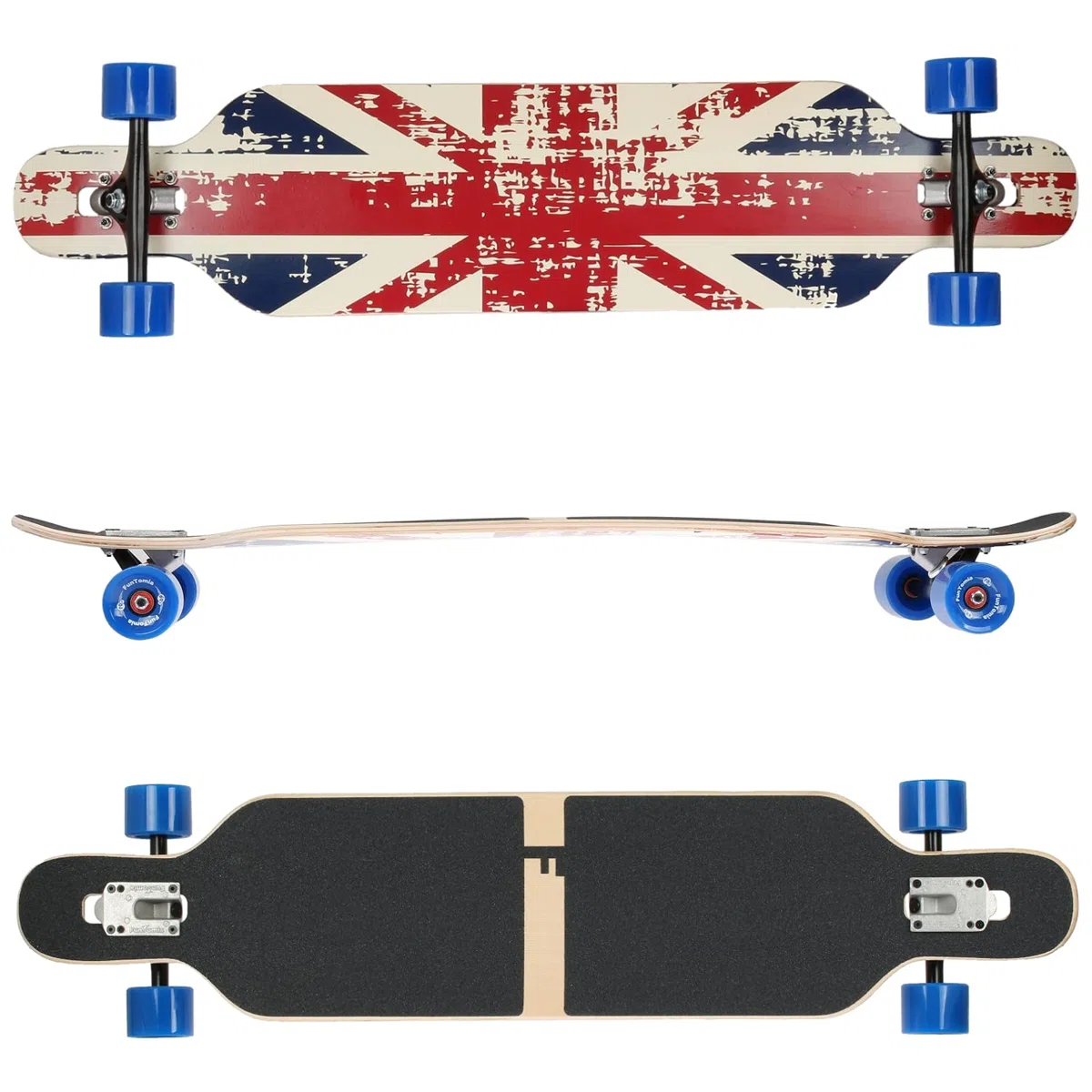 Flex1 fino a 122 kg – Camber Longboard (Flex1 fino a 122 kg, Inghilterra – legno d'acero)