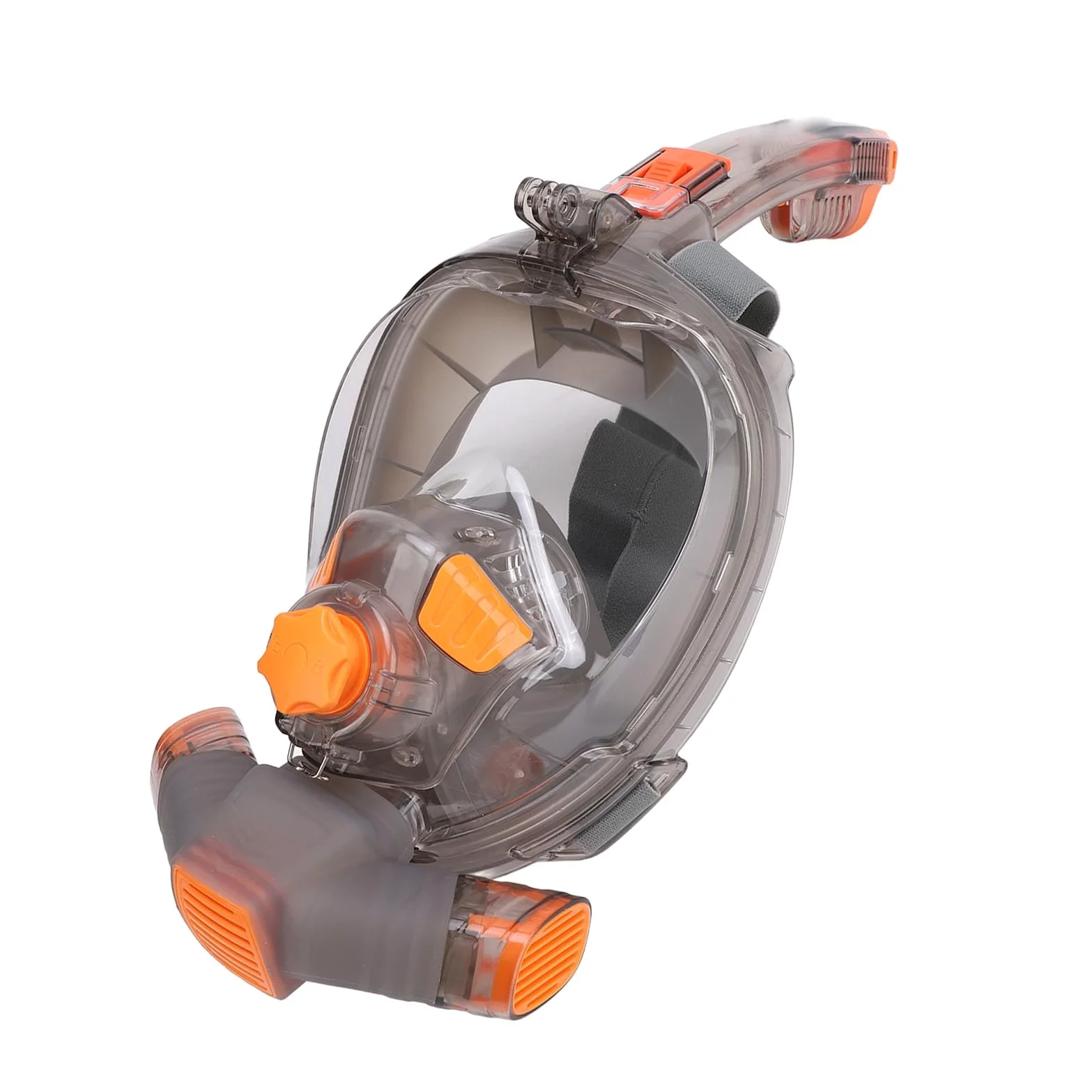 Occhialini da Snorkeling Integrali con Tecnologia Antiappannamento e Vista Panoramica a 180 Gradi per Avventure di Snorkeling - Arancione Grigio